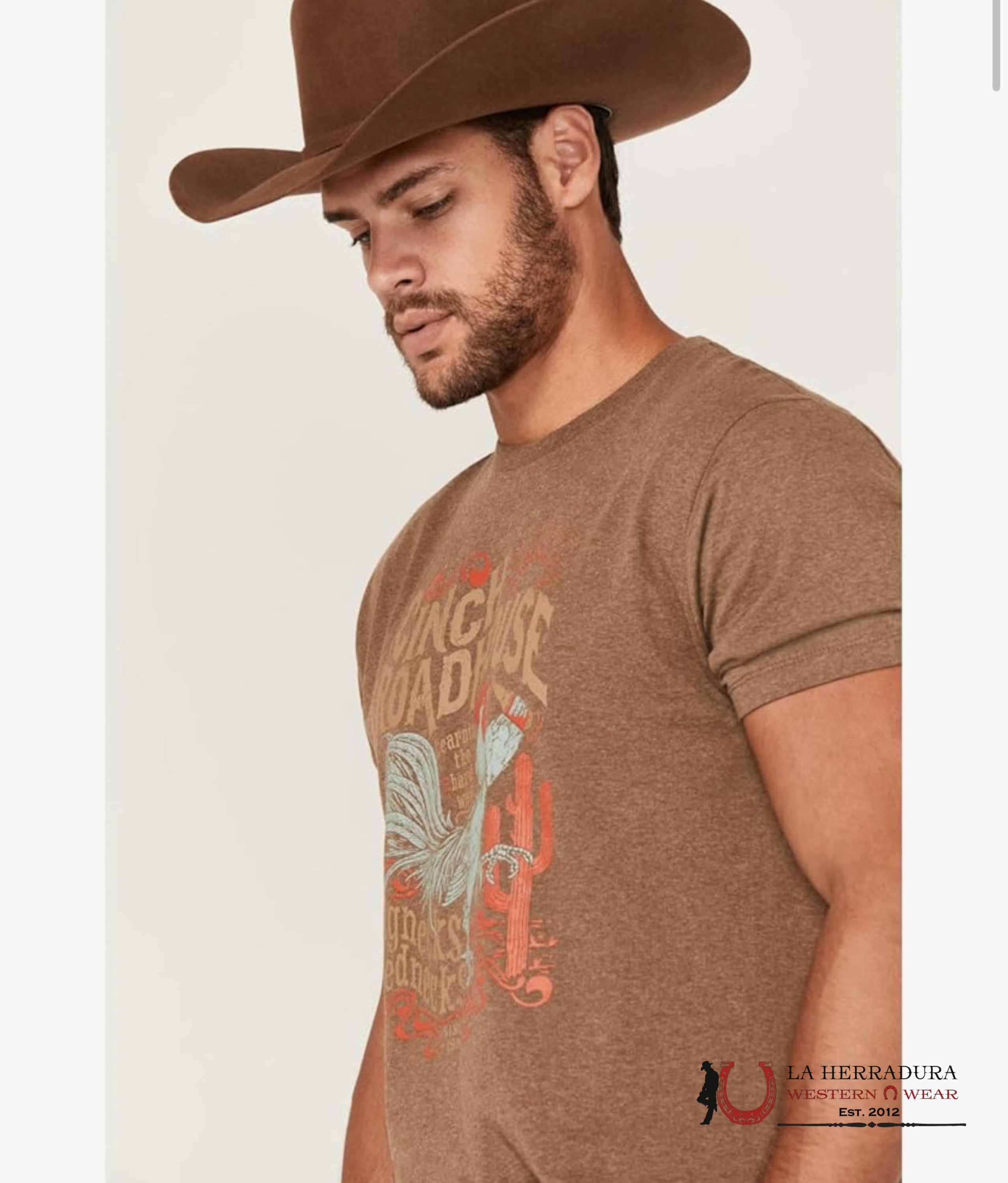 CINCH MENS TSHIRT -ROADHOUSE BROWN MTT1690638 ROPA HOMBRES