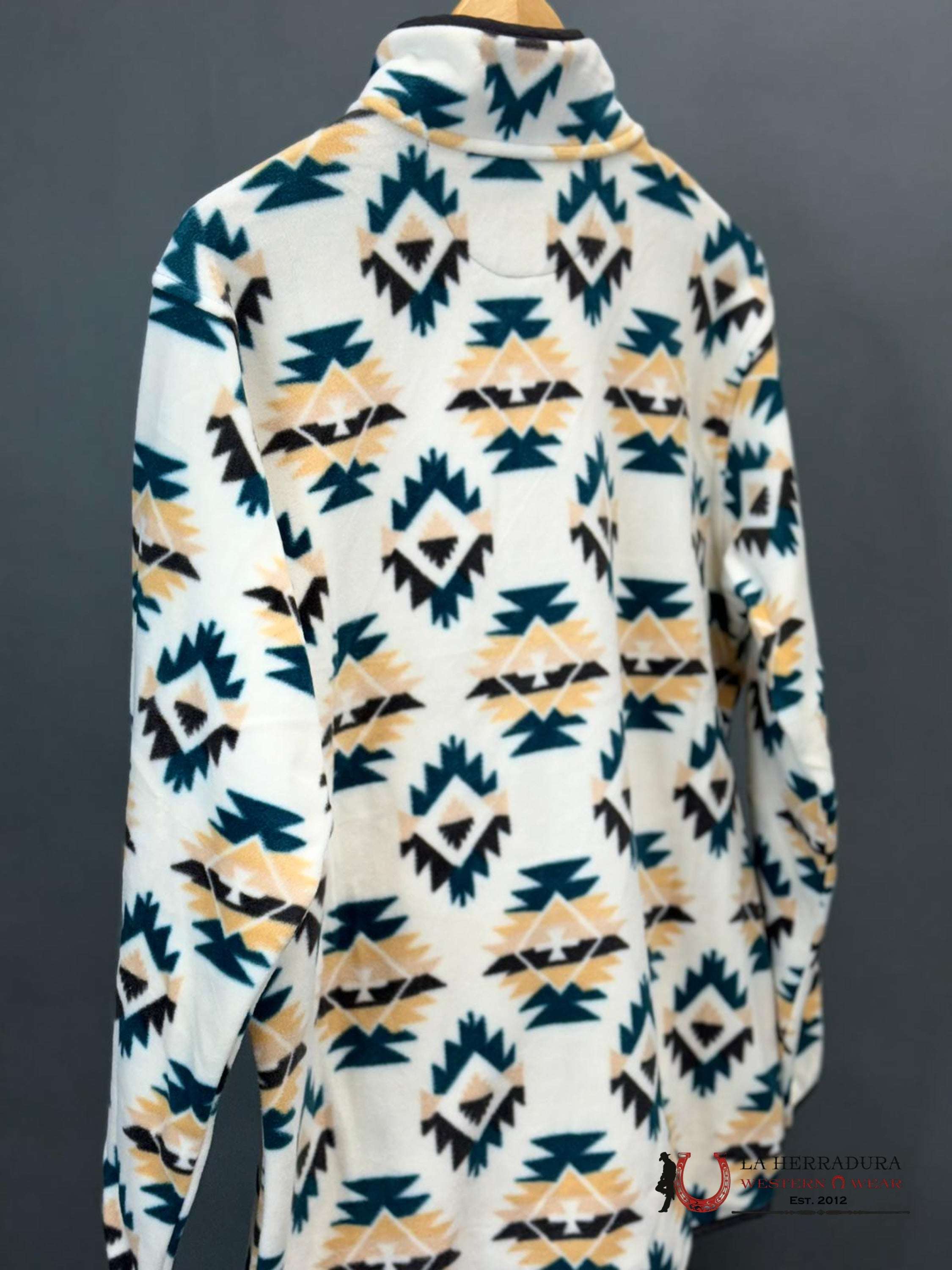Cinch Mens White Aztec Pull Over Ropa Hombres