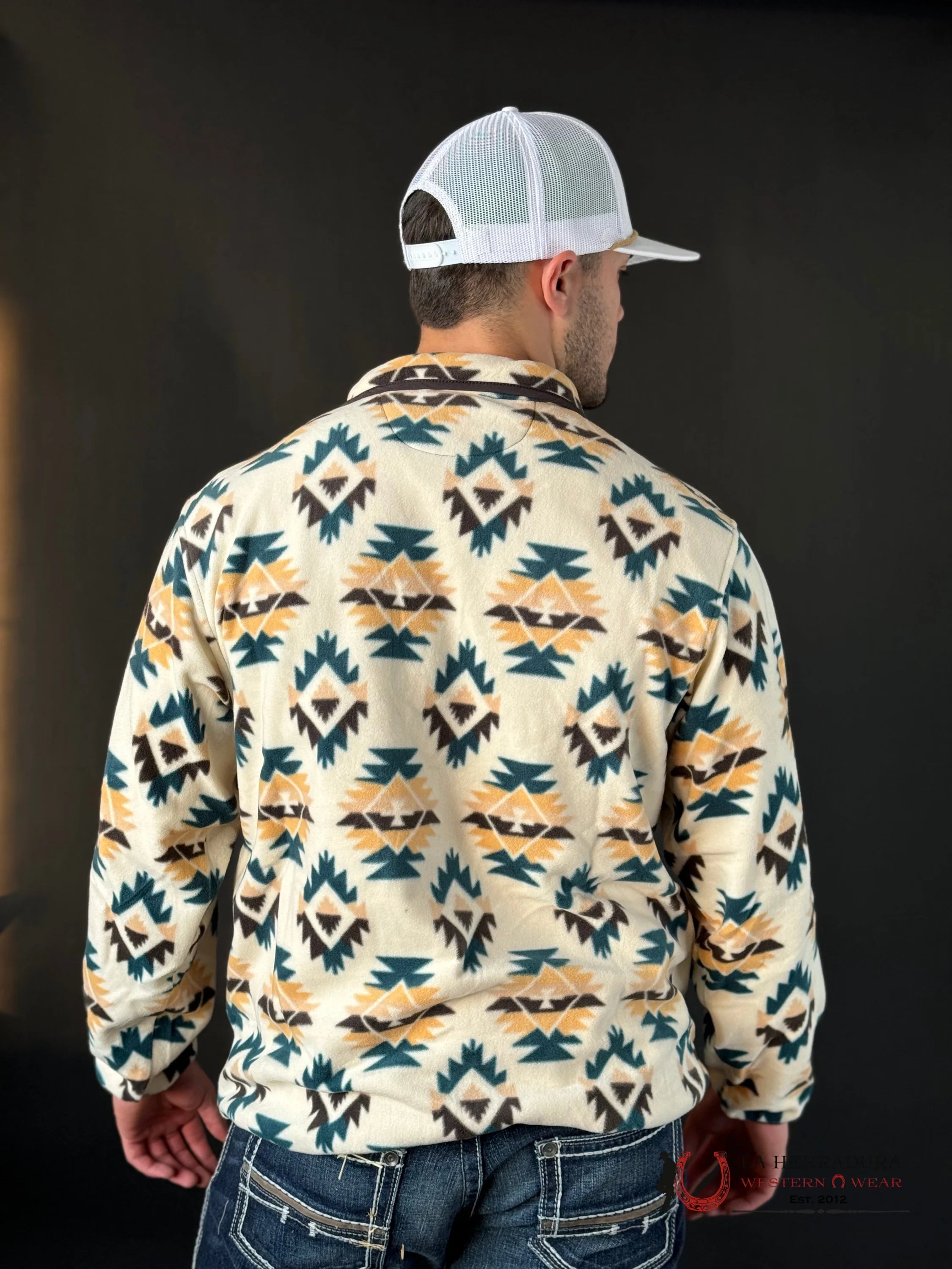 Cinch Mens White Aztec Pull Over Ropa Hombres