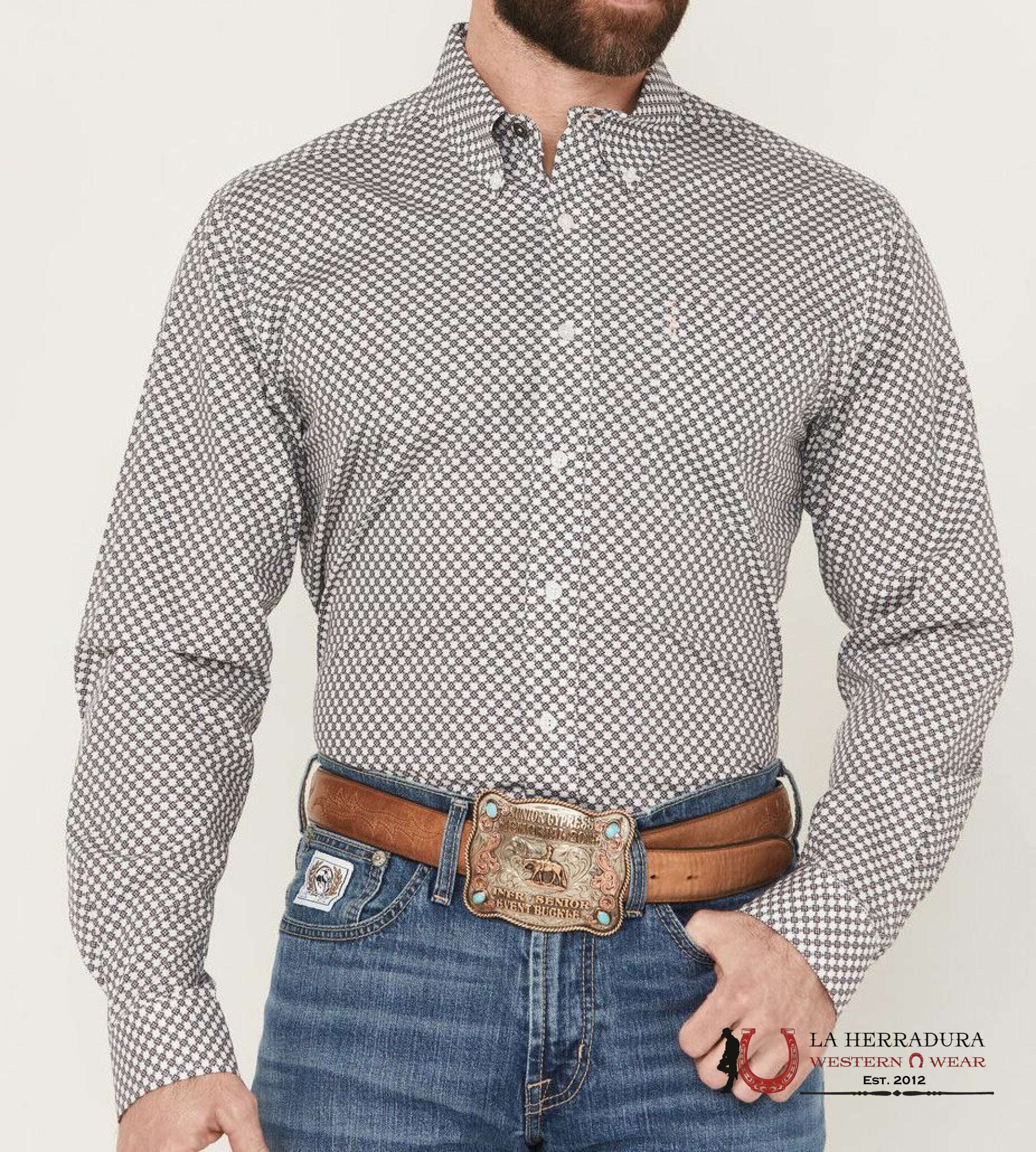 CINCH MENS WHITE MODERN LONG SLEEVE SHIRT MTW1347129 ROPA HOMBRES
