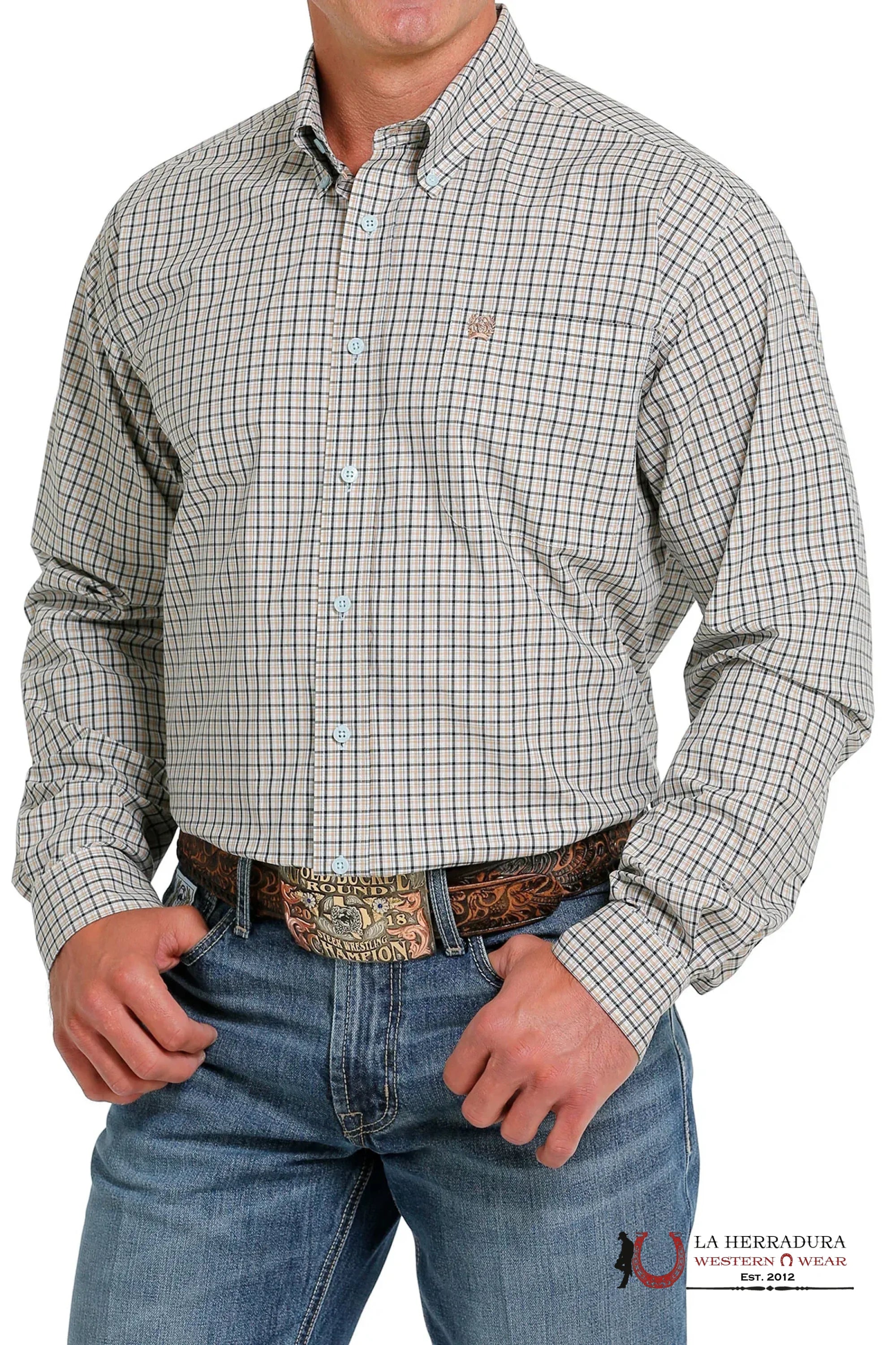 Cinch Plaid Long Sleeve Button Up MTW1105617 ROPA HOMBRES