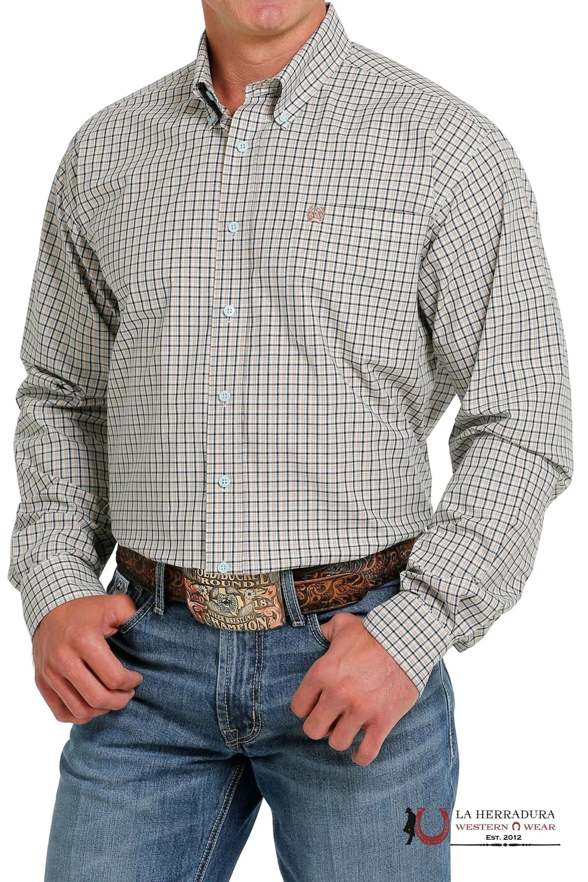 Cinch Plaid Long Sleeve Button Up MTW1105617 ROPA HOMBRES