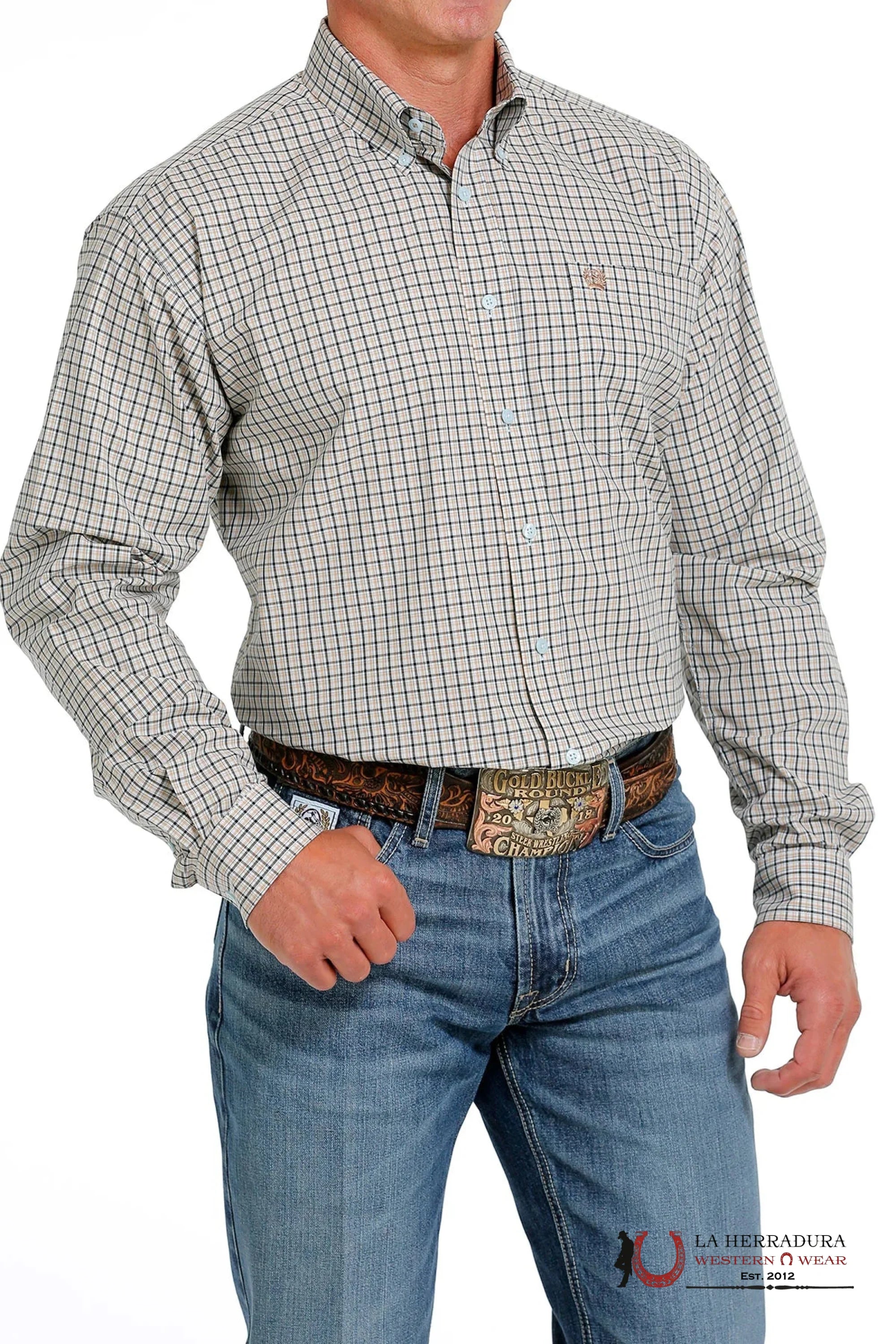 Cinch Plaid Long Sleeve Button Up MTW1105617 ROPA HOMBRES
