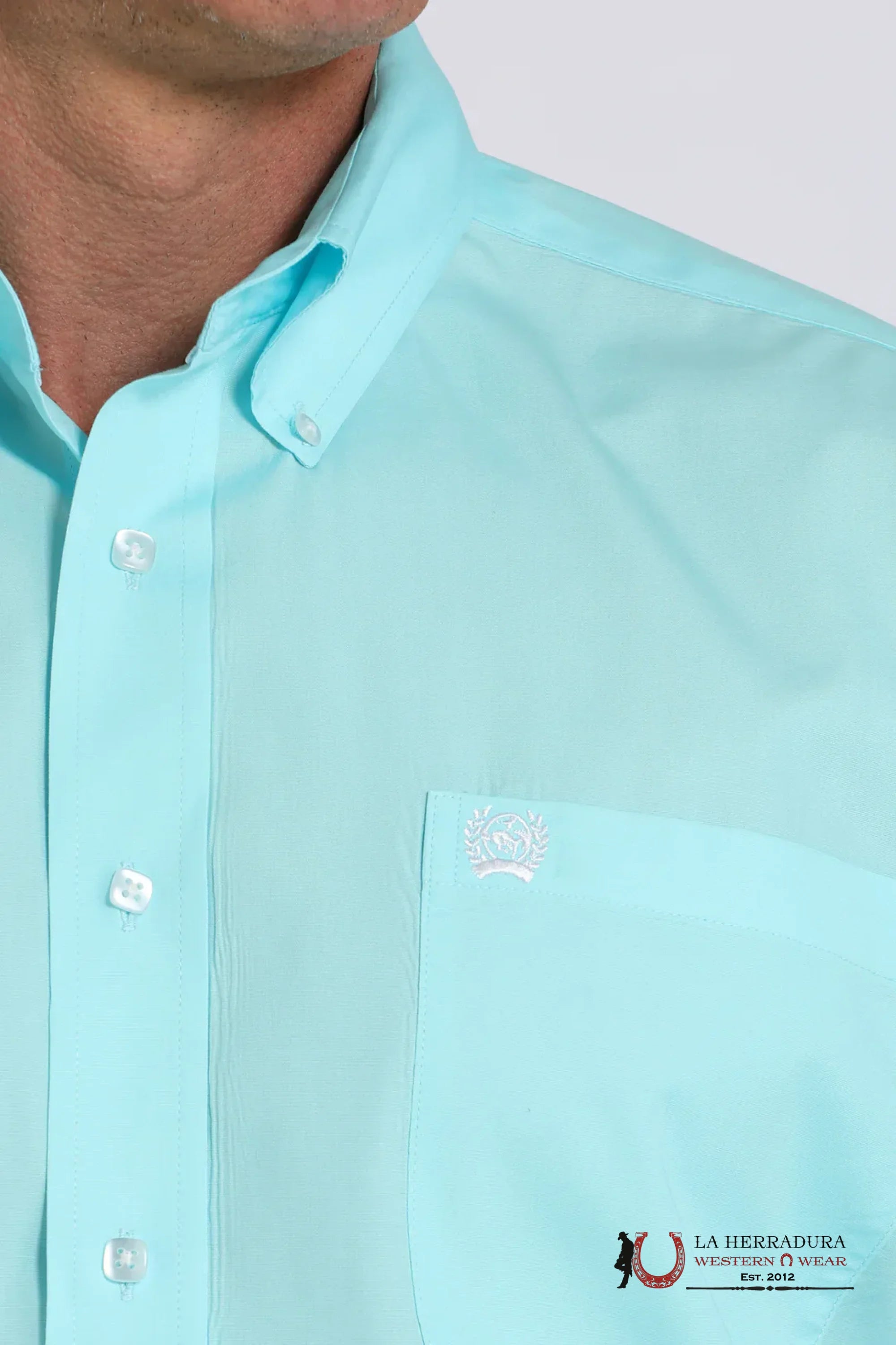 CINCH TURQUOISE SOLID BUTTON DOWN SHIRT MTW1105923 ROPA HOMBRES