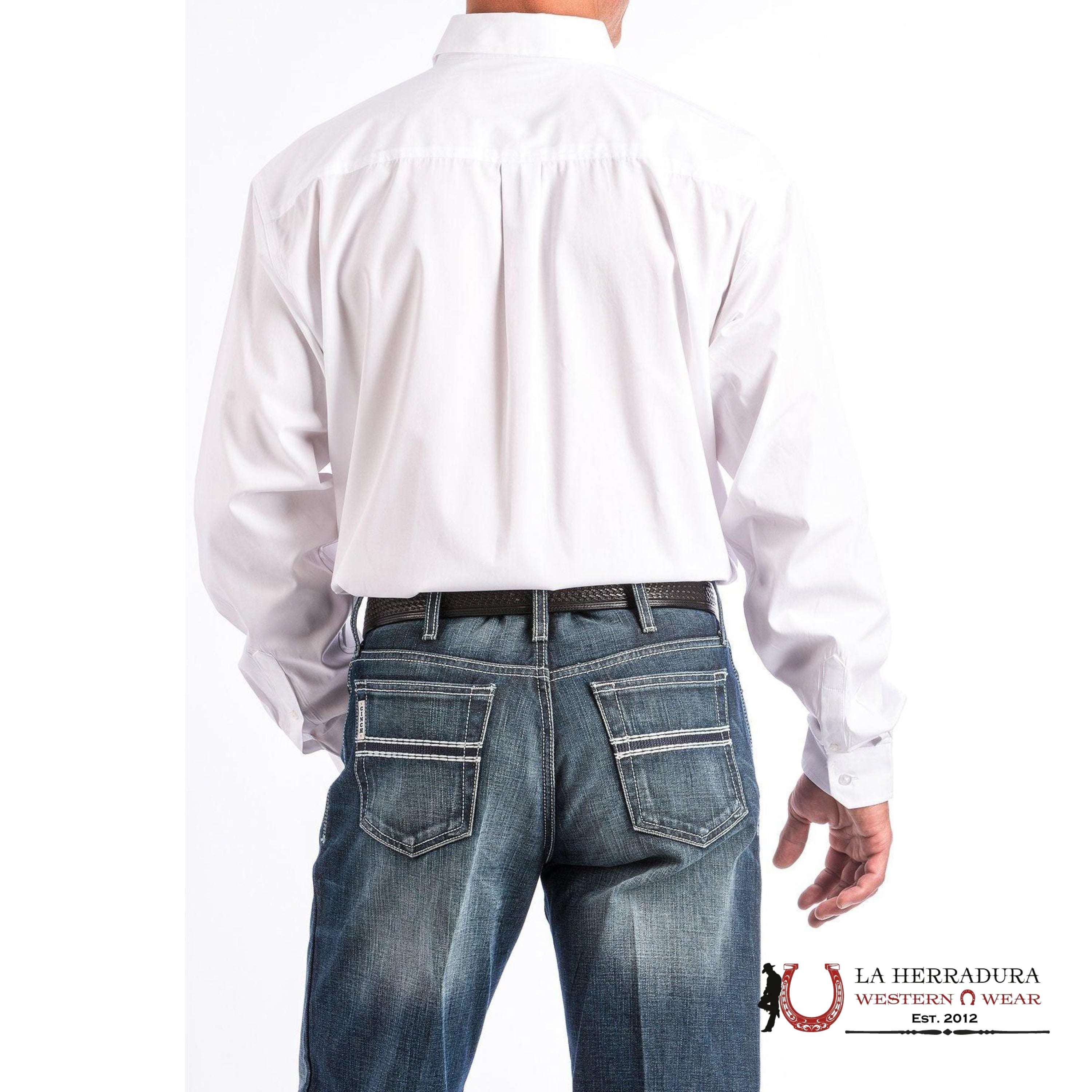 CINCH WHITE SOLID BUTTON DOWN SHIRT MT10320020 ROPA HOMBRES