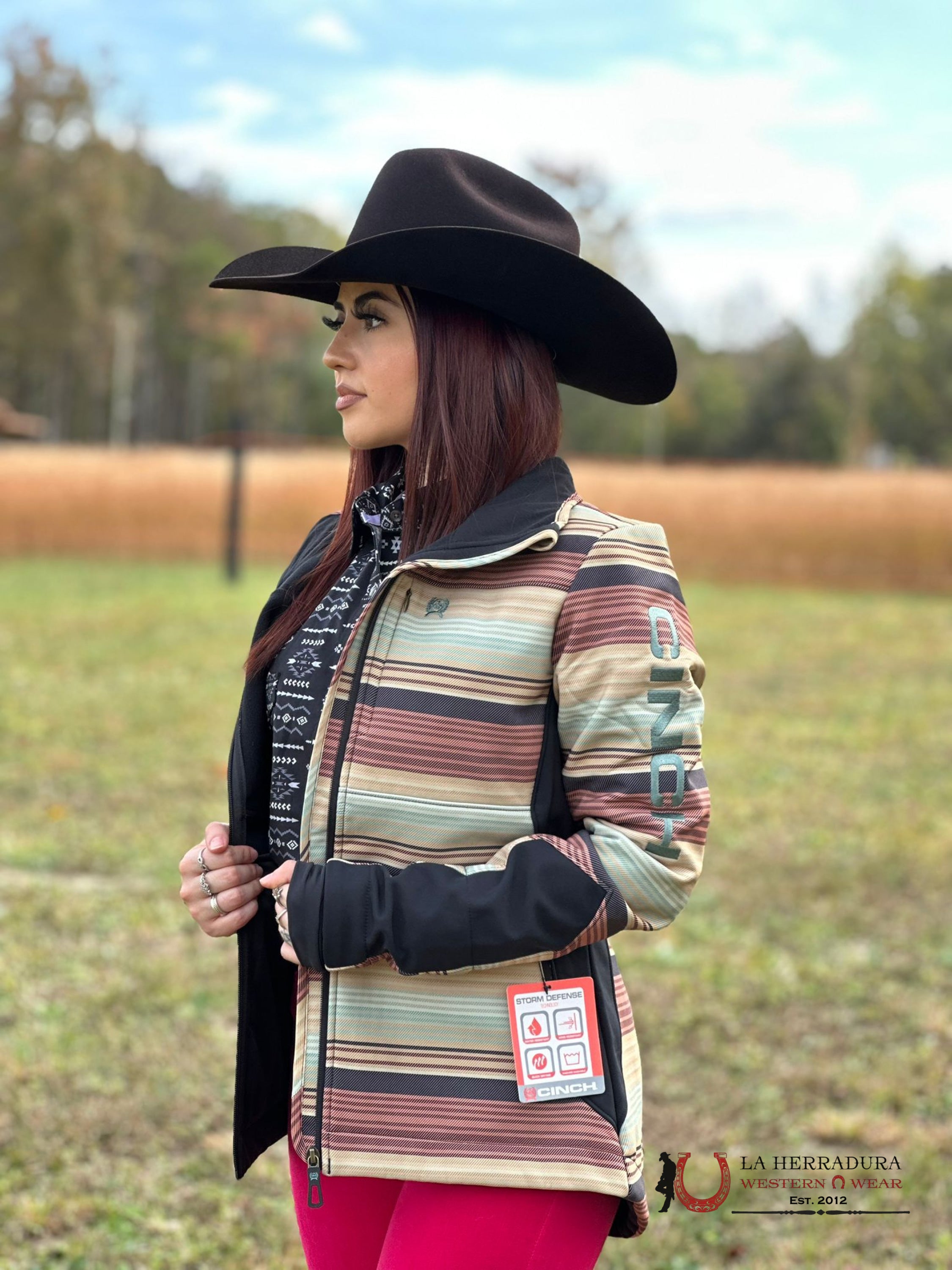 Cinch Womens Jacket Multi Color Stripe Full Zip Ropa Mujeres