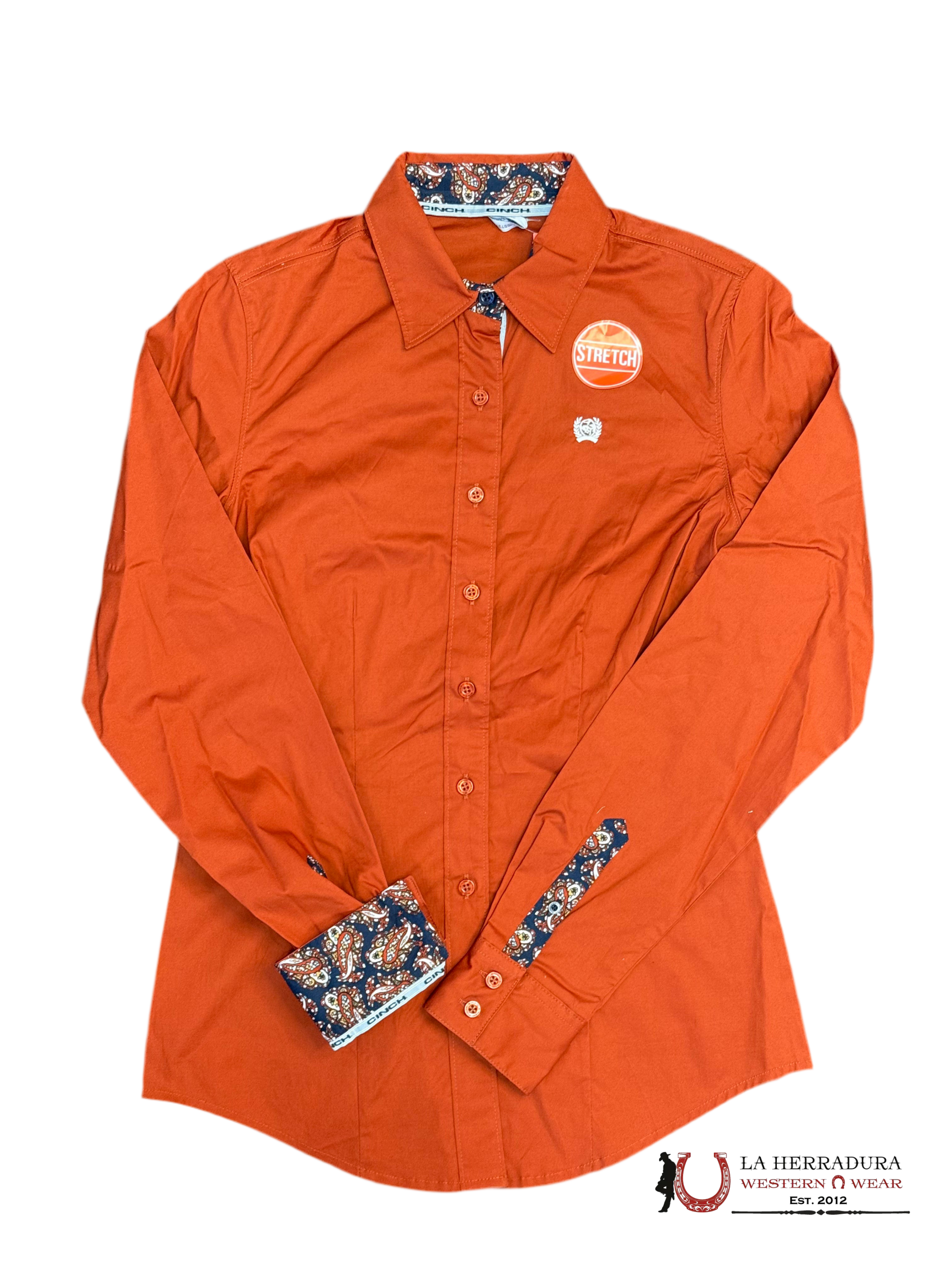 CINCH WOMEN LONG SLEEVE SHIRT RED MSW9165073 ROPA MUJERES