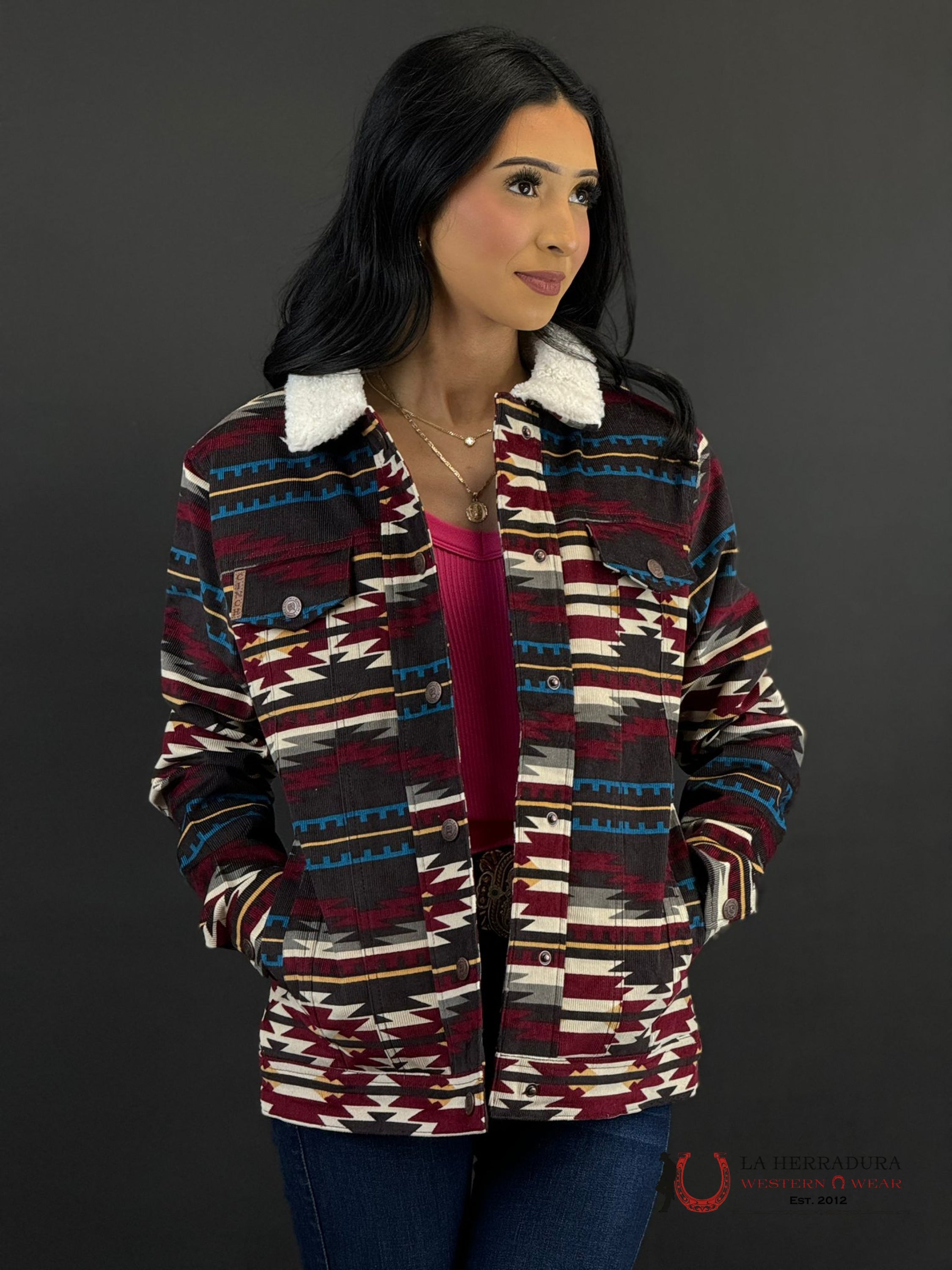 Cinch Womens Multi Color Sherpa Button Up Ropa Mujeres