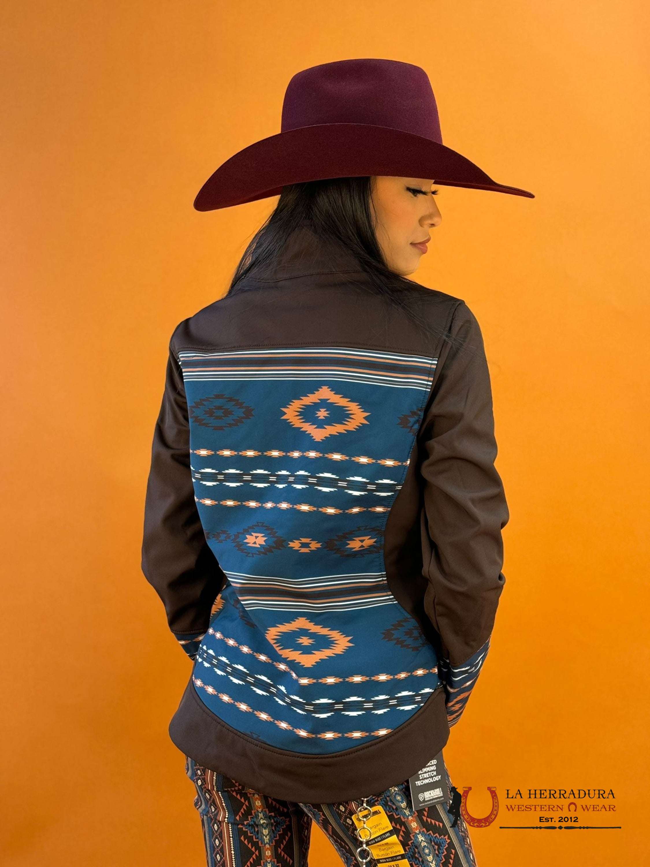 Cinch Womens Jacket Tan Logo Aztec Softshell Ropa Mujeres