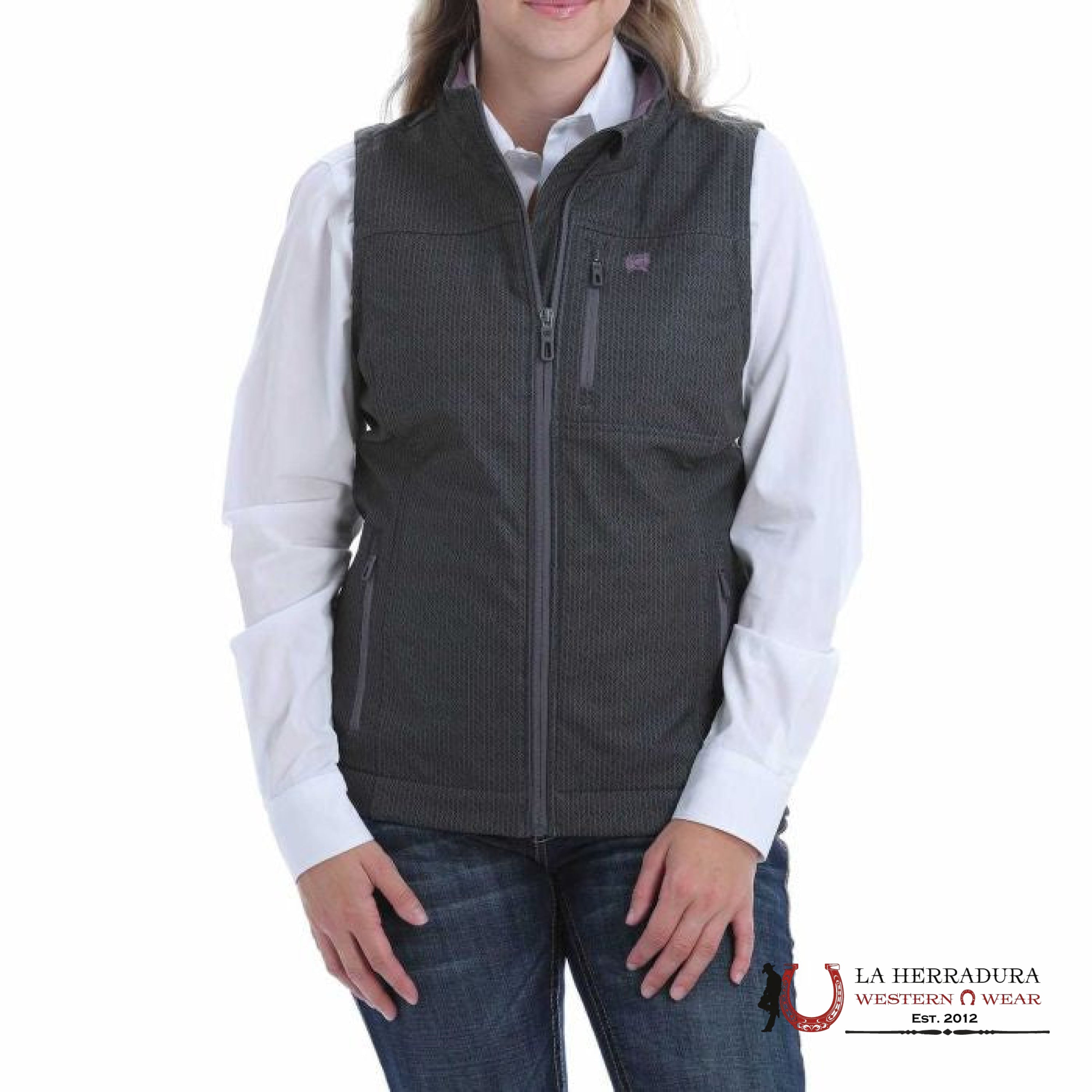 CINCH WOMEN VEST GREY / PURPLE CONCEALED CARRY MAC9882004 ROPA MUJERES