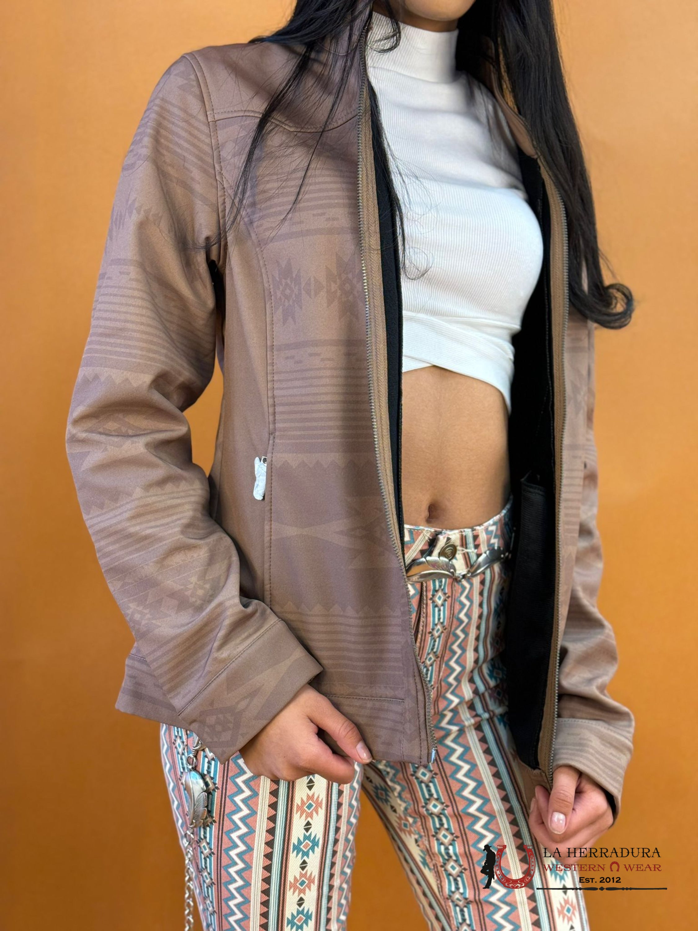 Cinch Womens Jacket Tan Light Aztec Print Ropa Mujeres