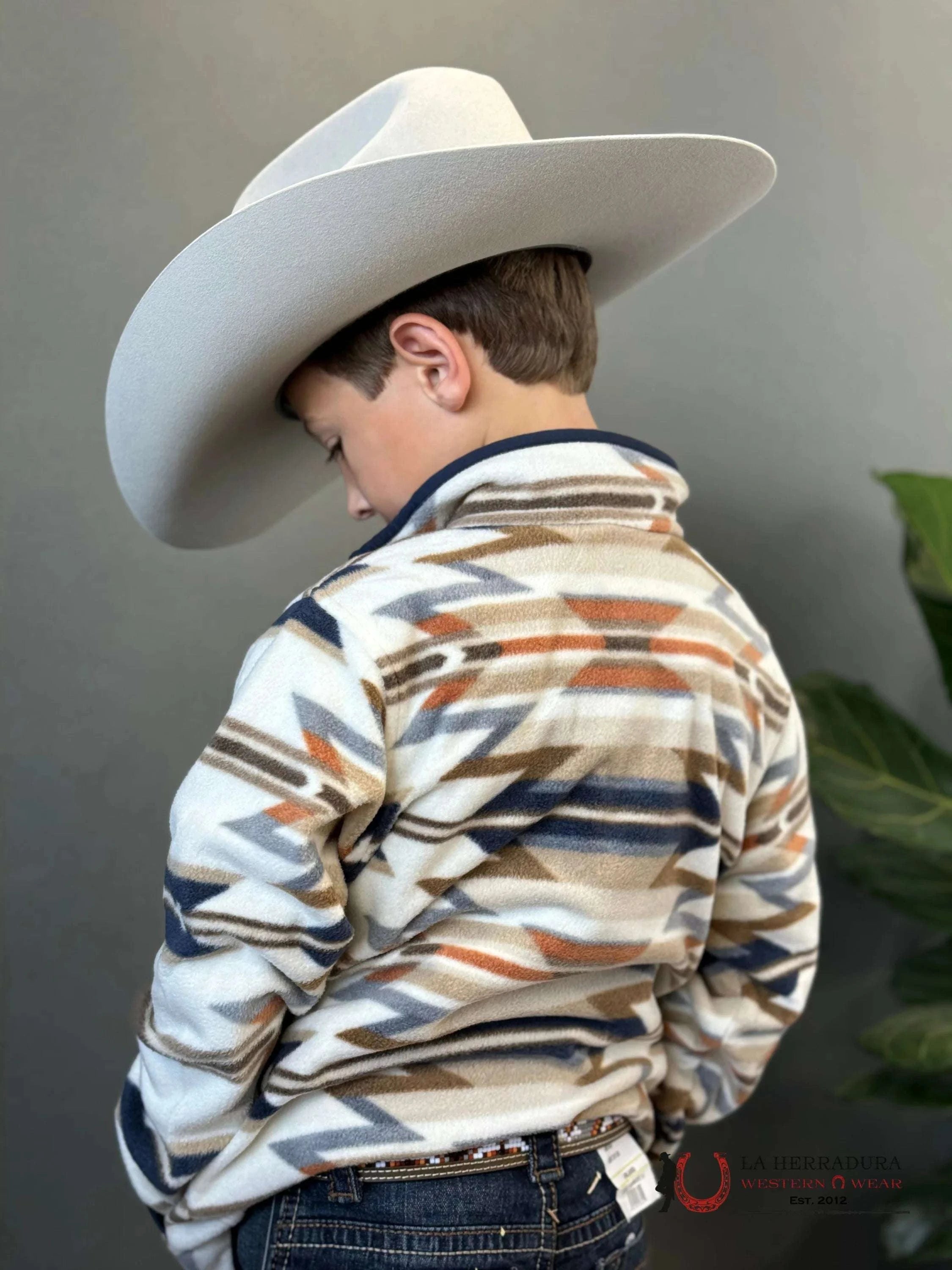 Cinch Youth Fleece Cream Aztec Pull Over Niños
