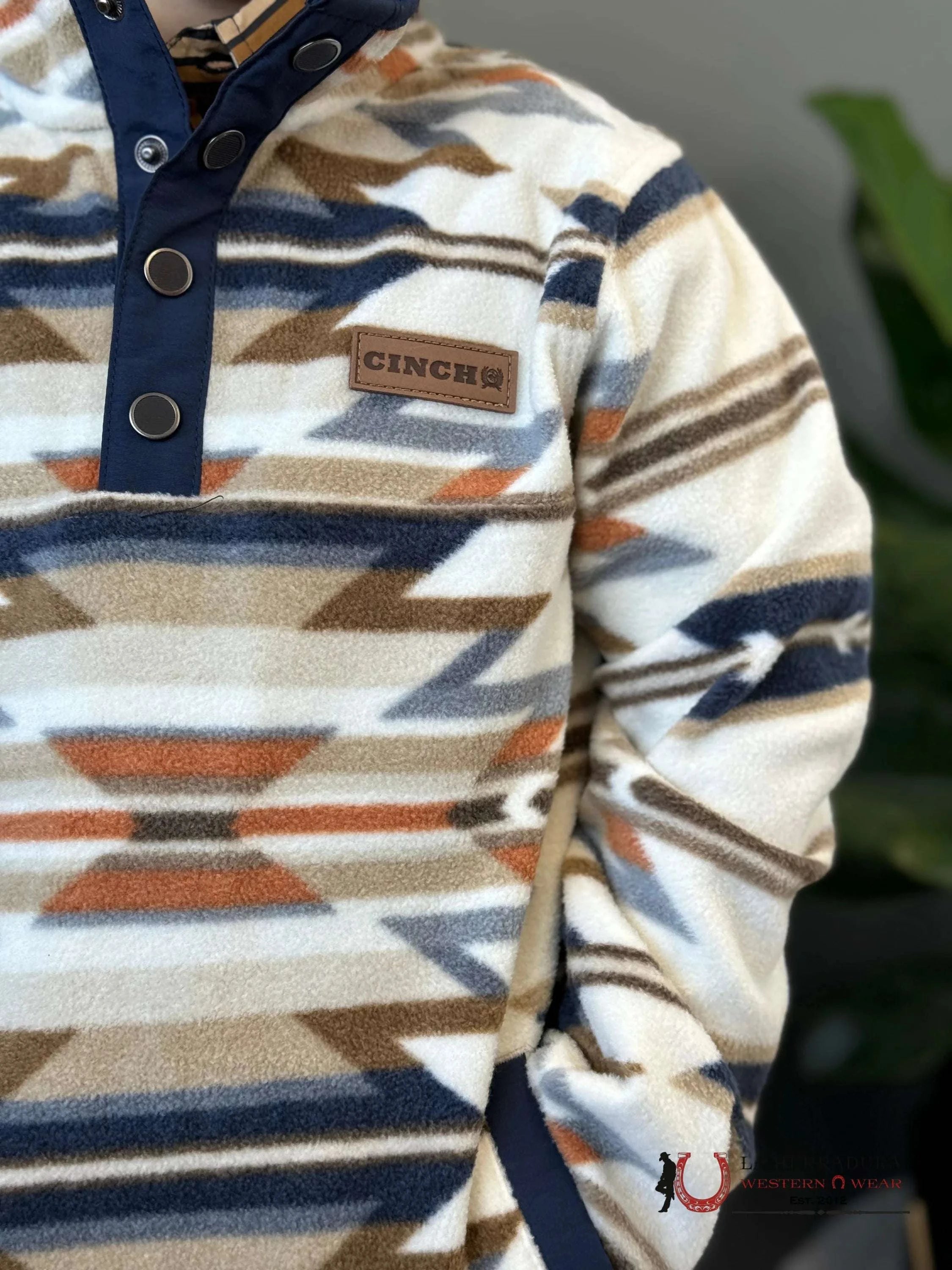 Cinch Youth Fleece Cream Aztec Pull Over Niños