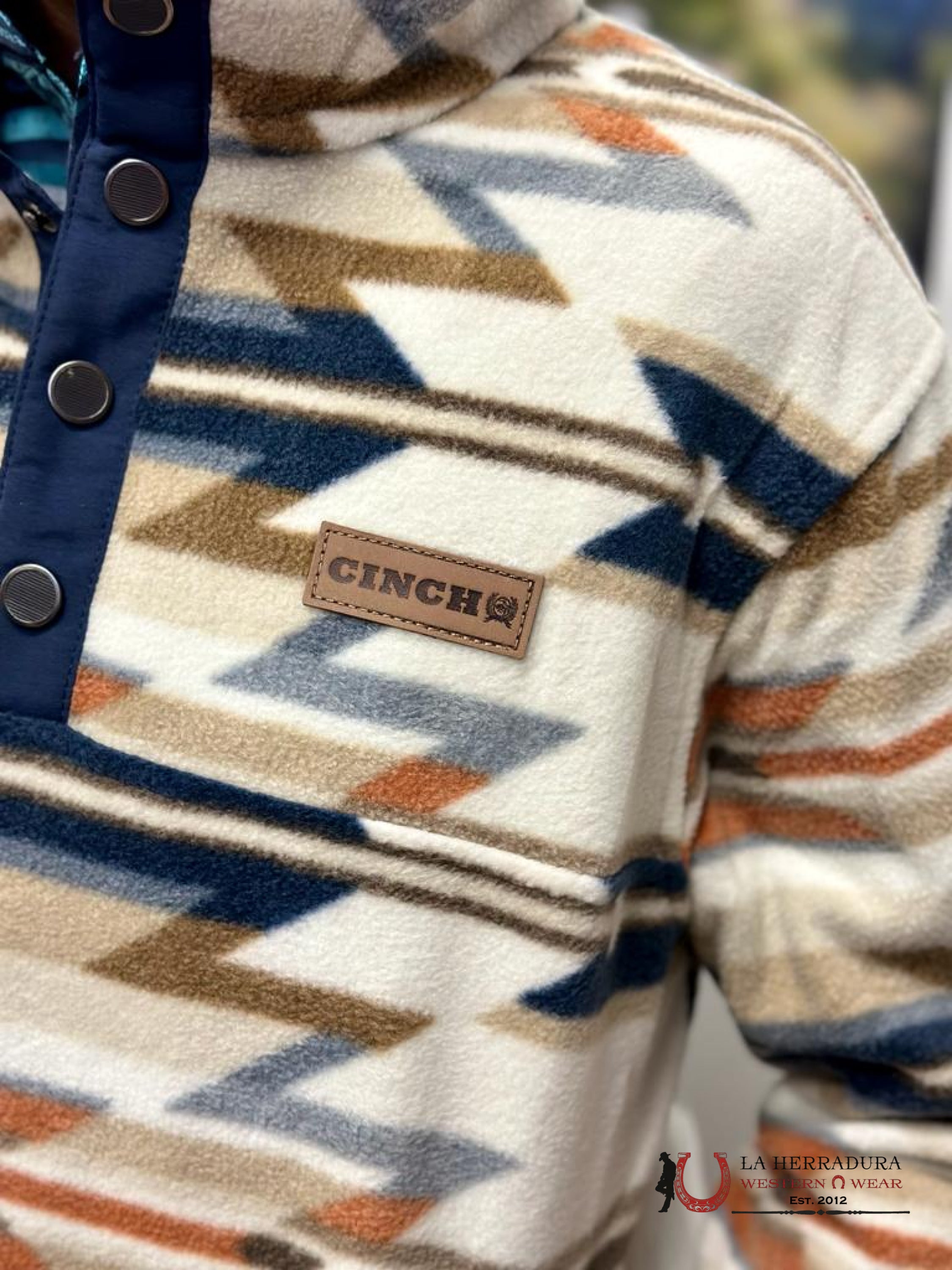 Cinch Youth Fleece Cream Aztec Pull Over Niños