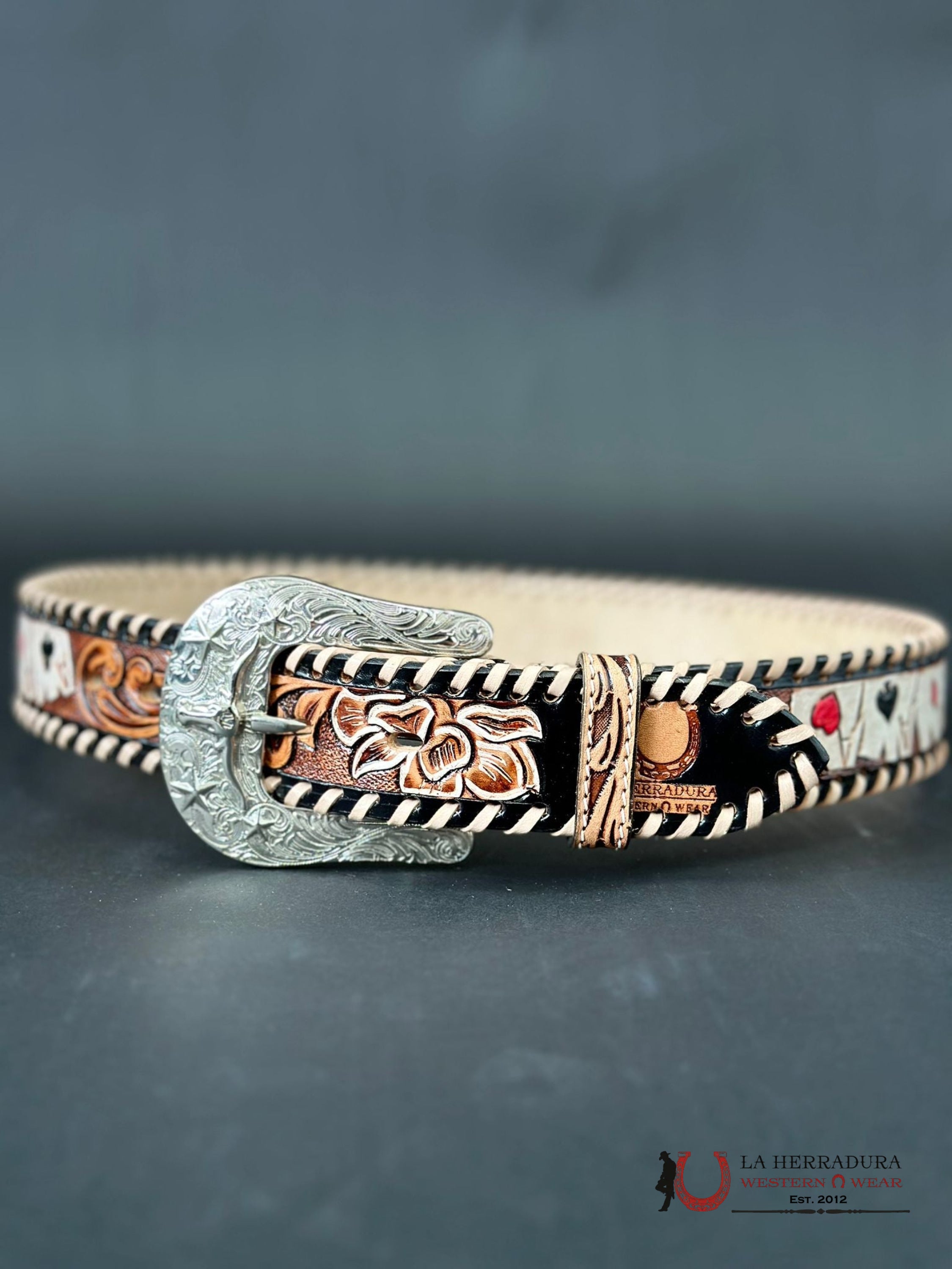 Cinto Azteca Cuero Cincelado Cartas Cinturones Hombres