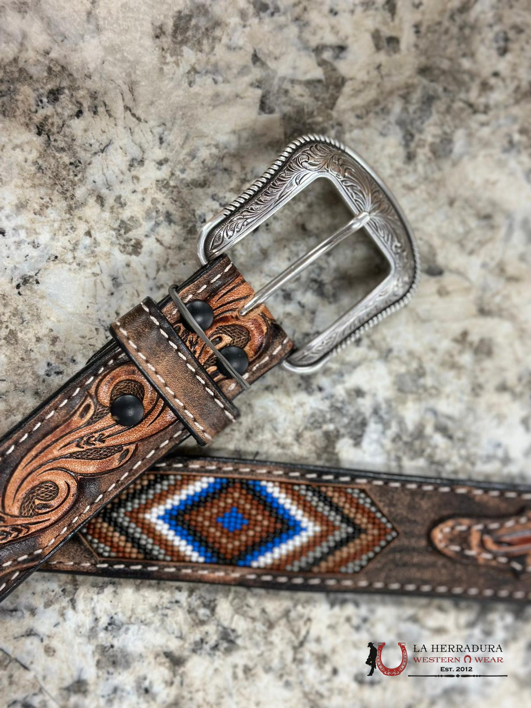 Cinto Azteca Nacona Aztec Blue Cinturones Hombres