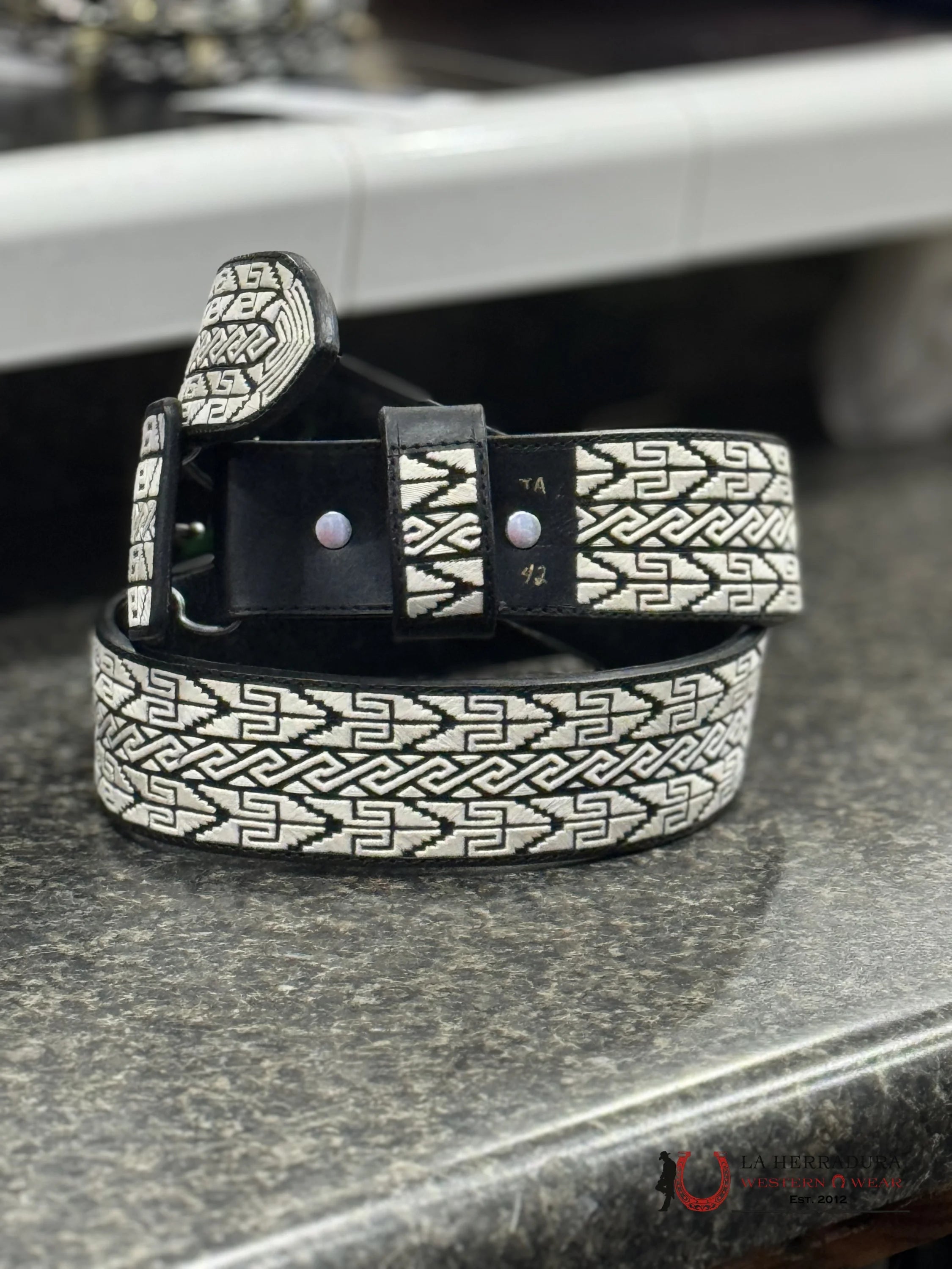 Cinto De Pita Fina Blanco Rombos Cinturones Hombres