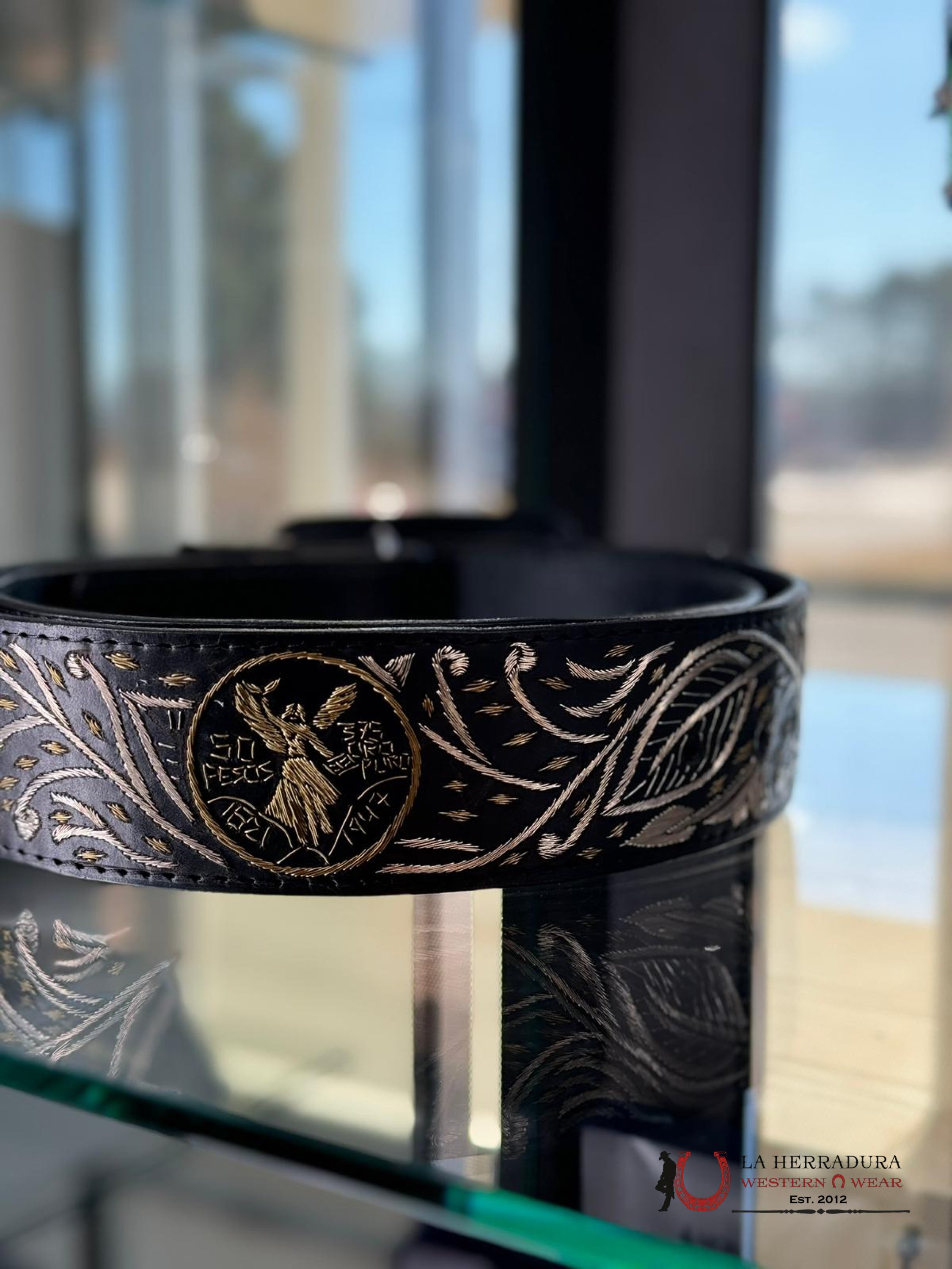 Cinto De Plata 50 Pesos Color Dorado Frondoso Cinturones Hombres