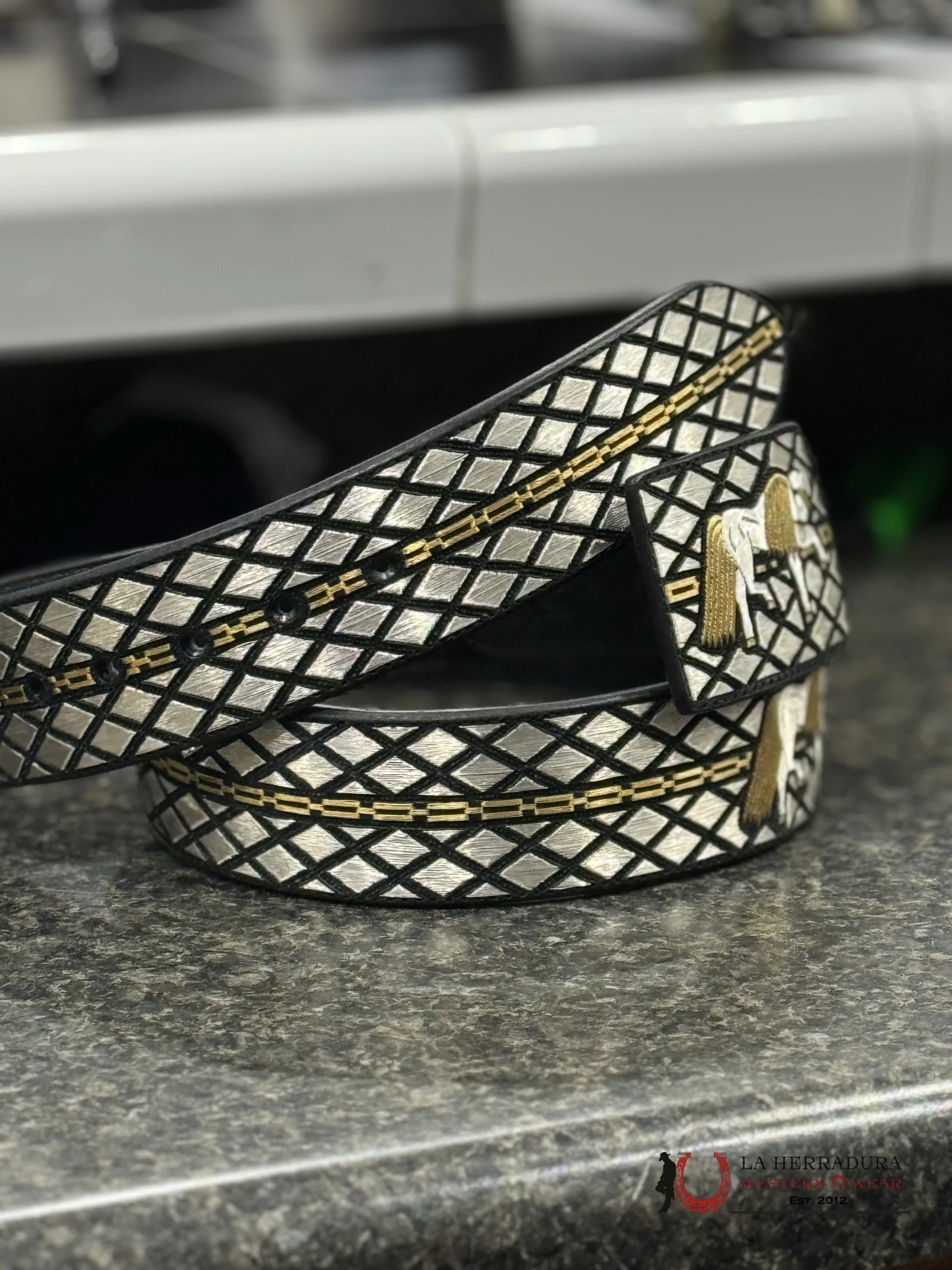 Cinto De Plata Caballo Dorado Cinturones Hombres