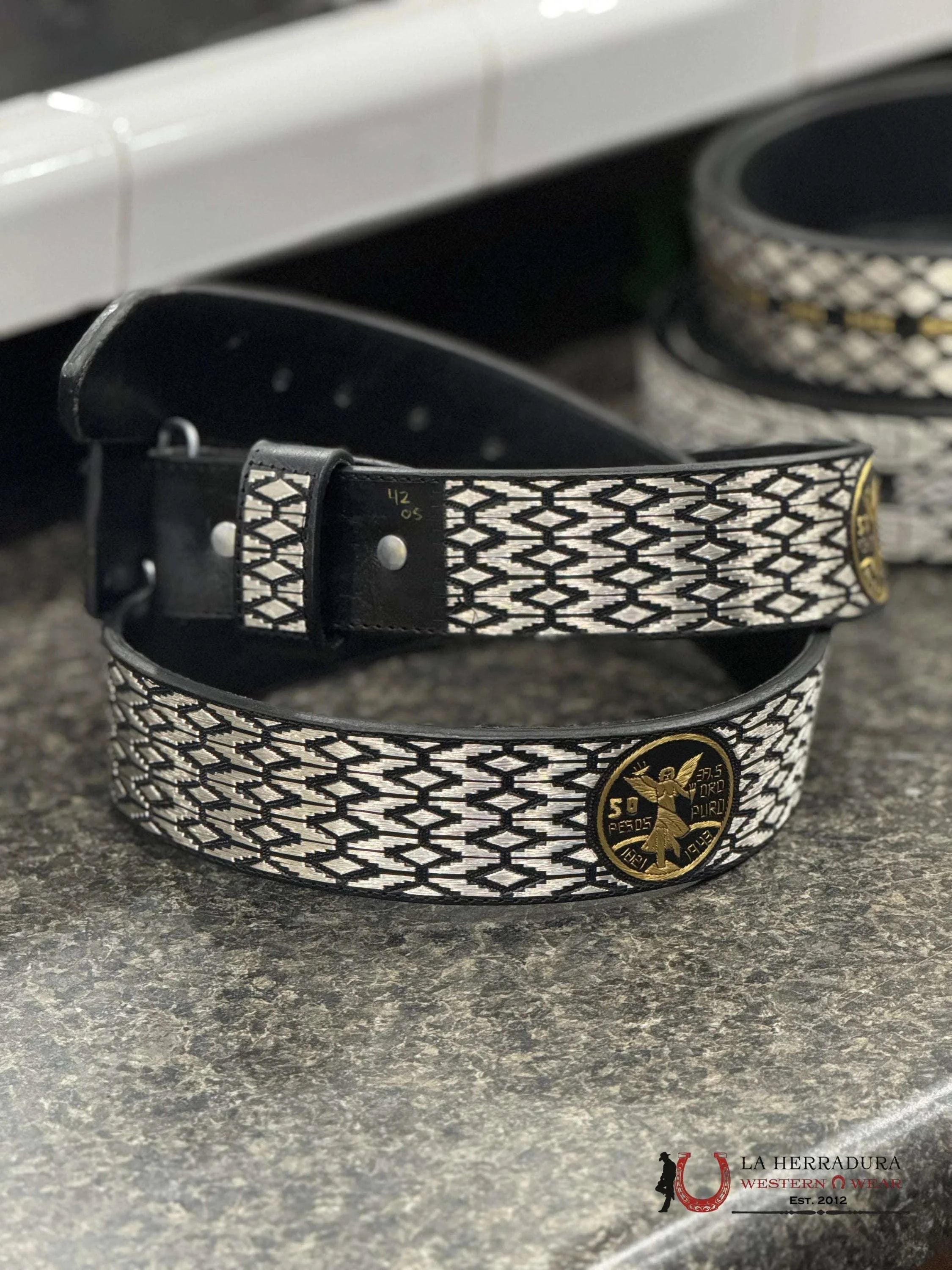 Cinto De Plata Centenario Dorado 50 Pesos Cinturones Hombres
