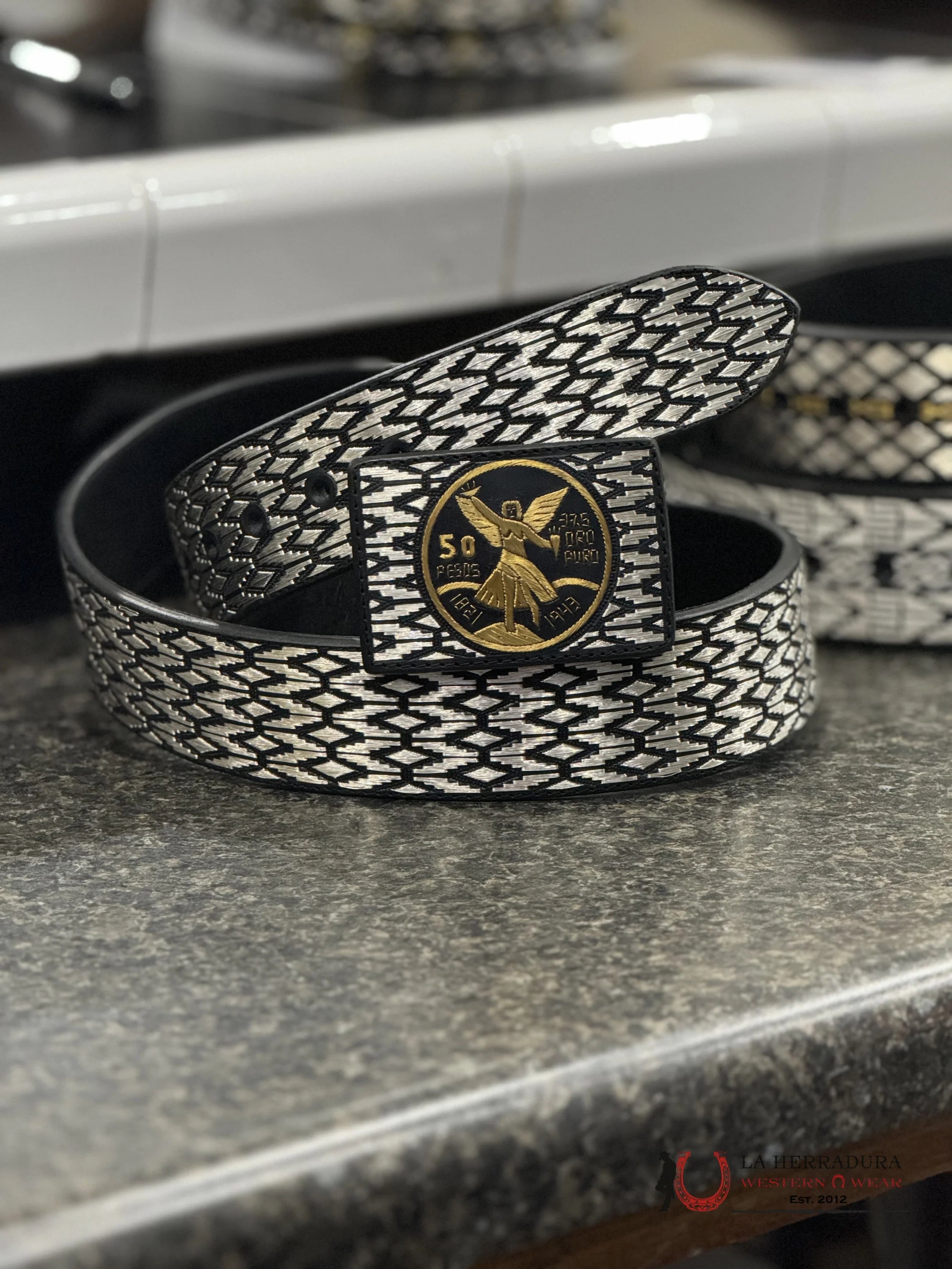 Cinto De Plata Centenario Dorado 50 Pesos Cinturones Hombres