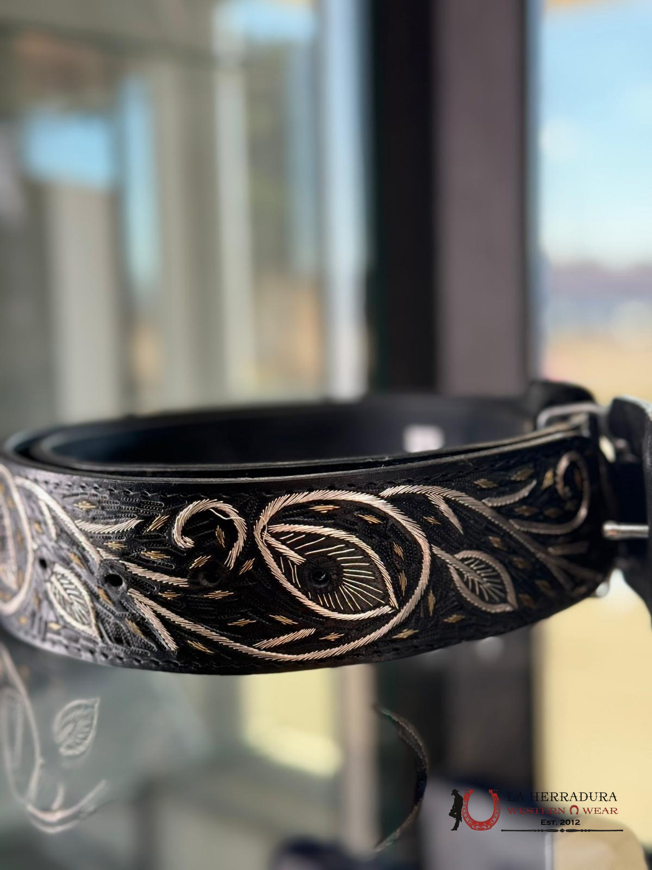 Cinto De Plata Gallo Dorado Tallo Frondoso Cinturones Hombres