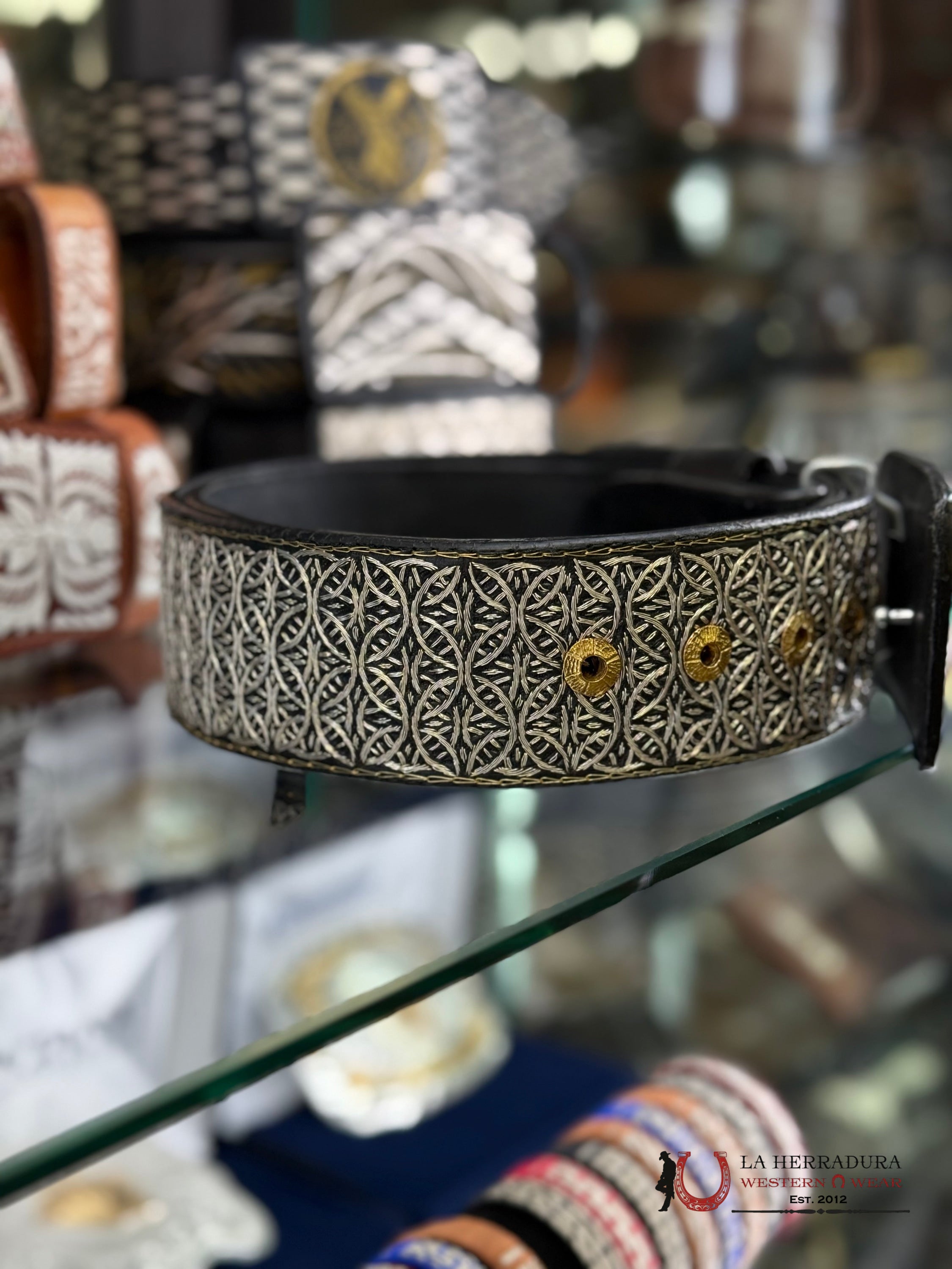 CINTO DE PLATA TEJIDO 50 PESOS DORADO #4 CINTURONES HOMBRES