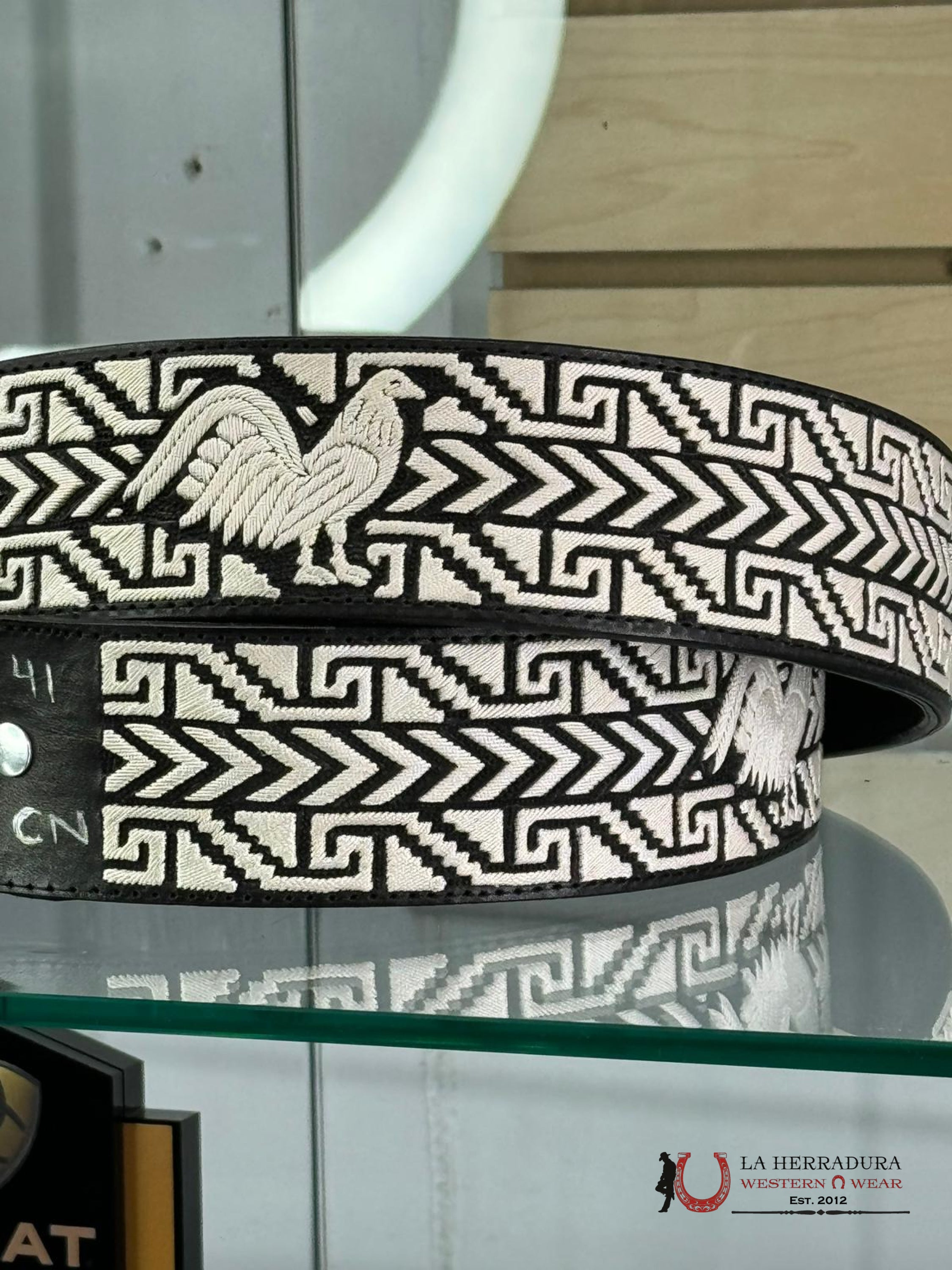 Cinto Negro Piteado Arro Ondas Griegas Cinturones Hombres