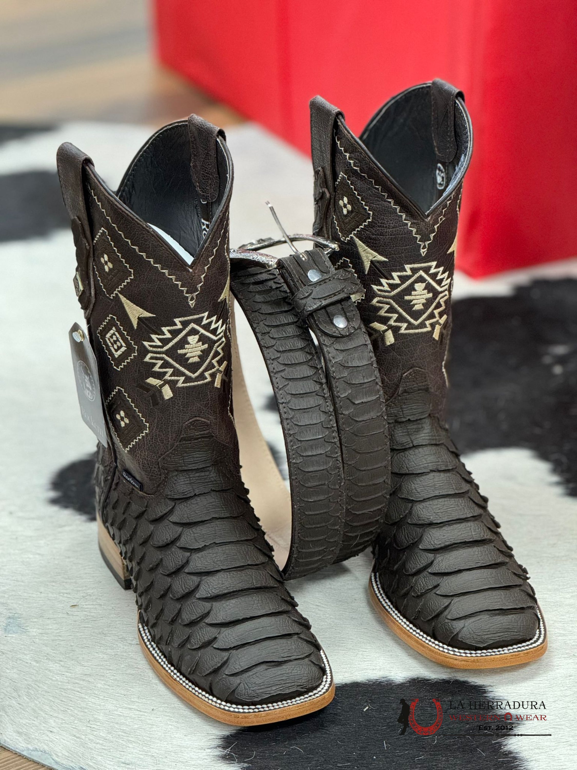 Cinto Rockem’ Print Python Brown Belt Cinturones Hombres