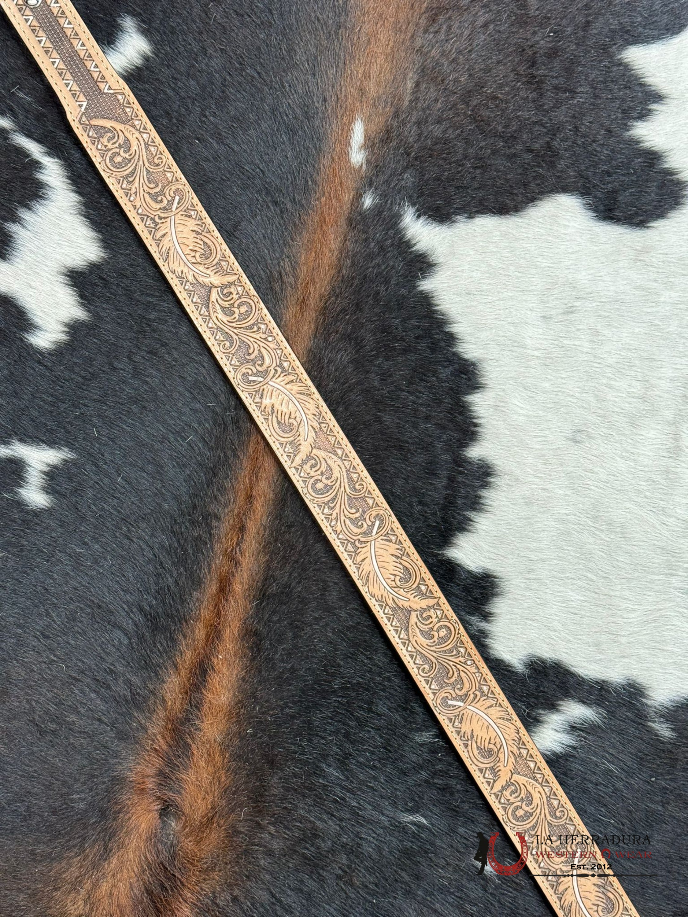 Cinturón Hooey Tooled Print Western Style Cinturones Hombres