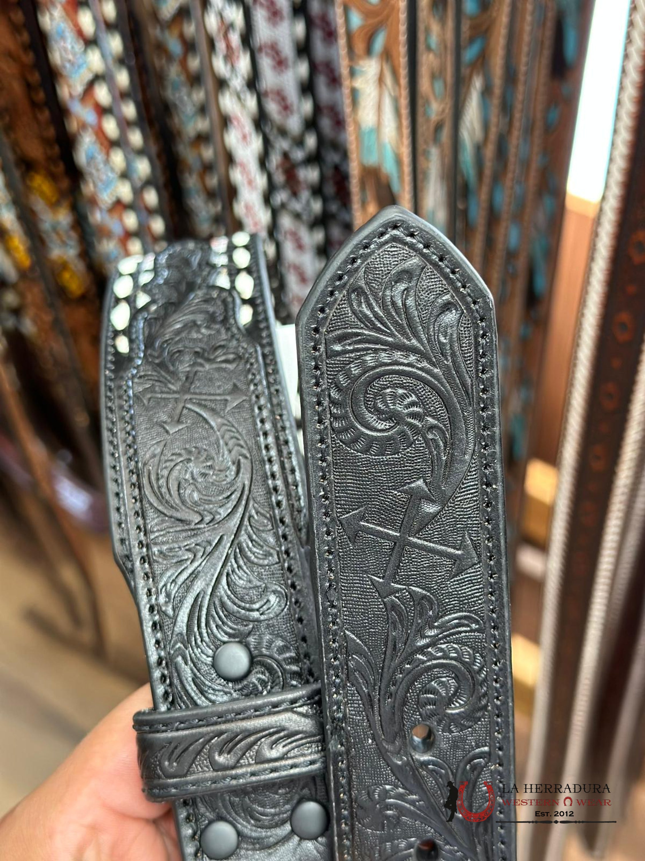 Cinturon Nocona Belt Co. Para Hombre Azteca White / Red Cinturones Hombres