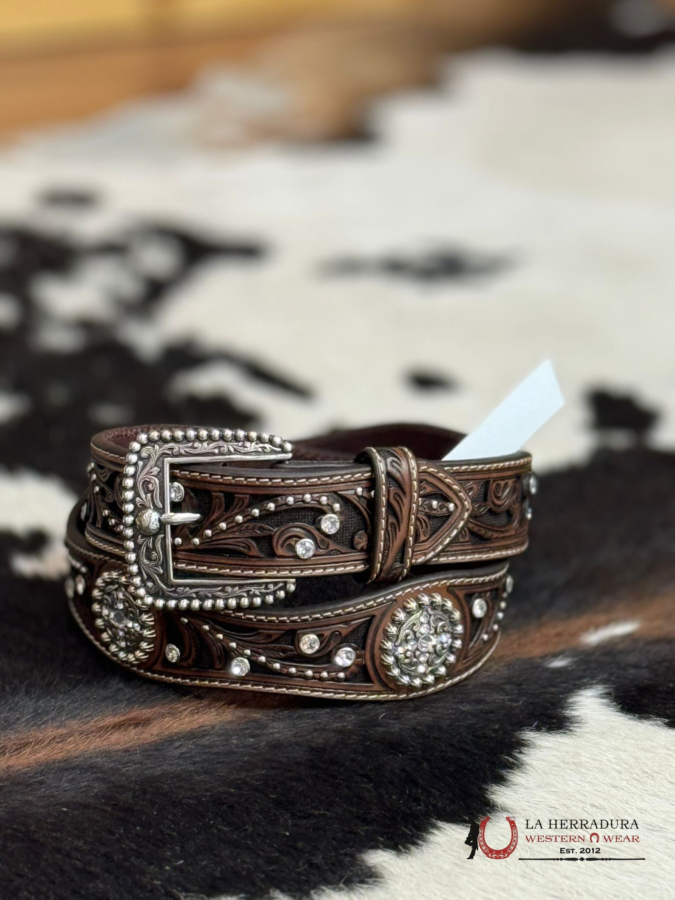 Cinturon Para Dama Ariat Flower All Stone Round Cinturones Mujeres