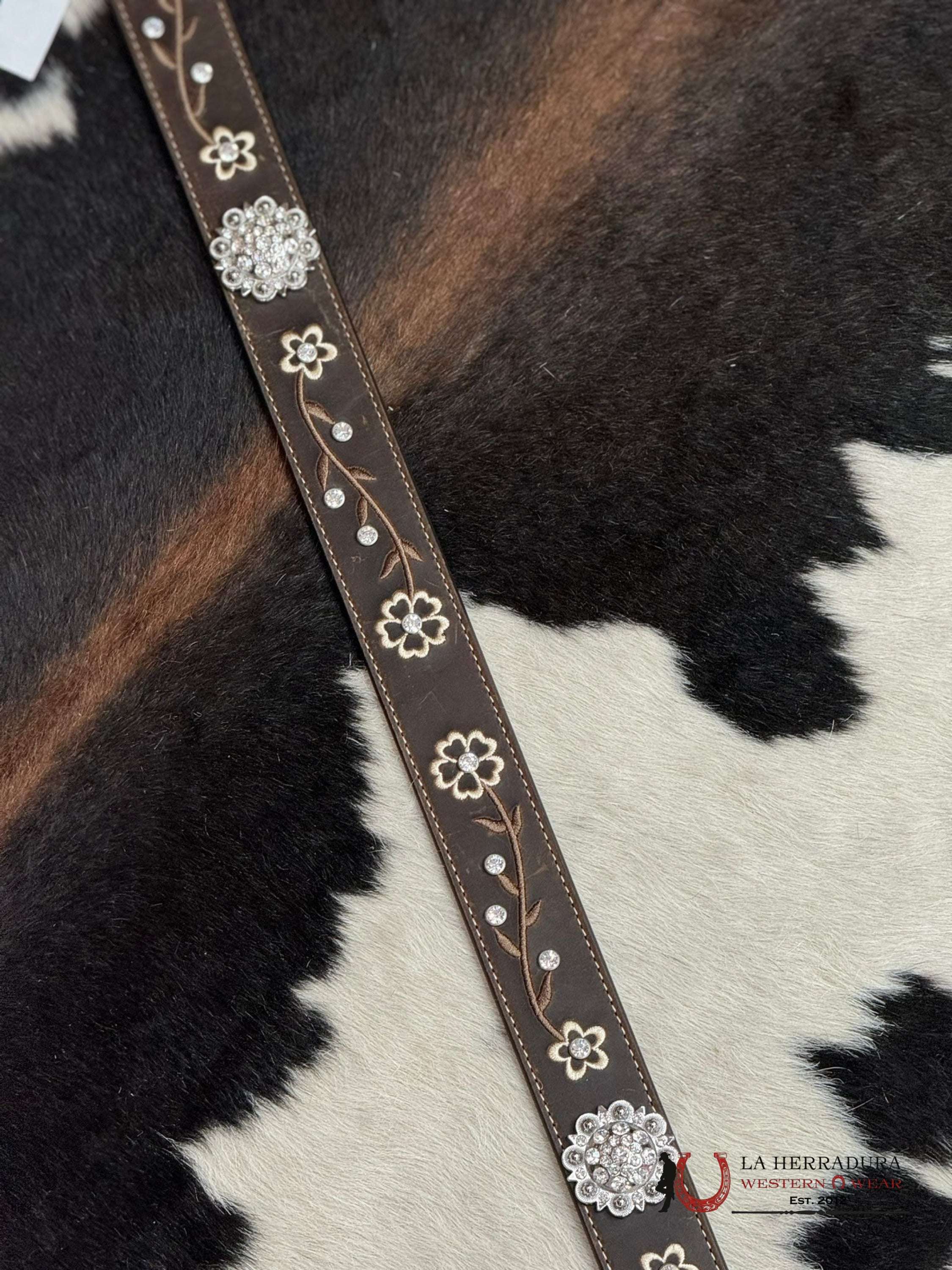 Cinturon Para Dama Ariat Flower Stone & Stitch Cinturones Mujeres