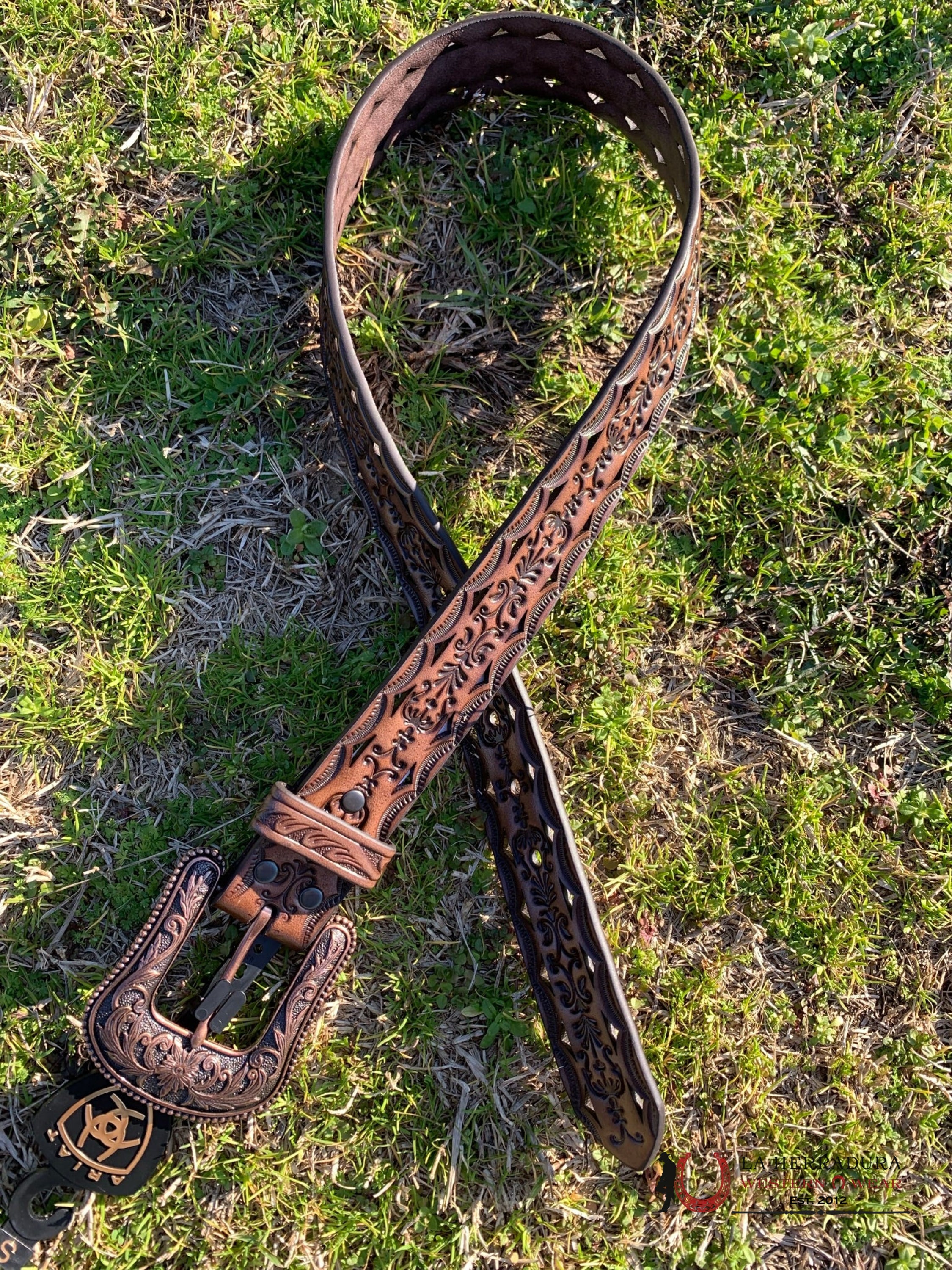 Cinturon Para Dama Ariat Sincelado 3667 Cafe Cinturones Mujeres