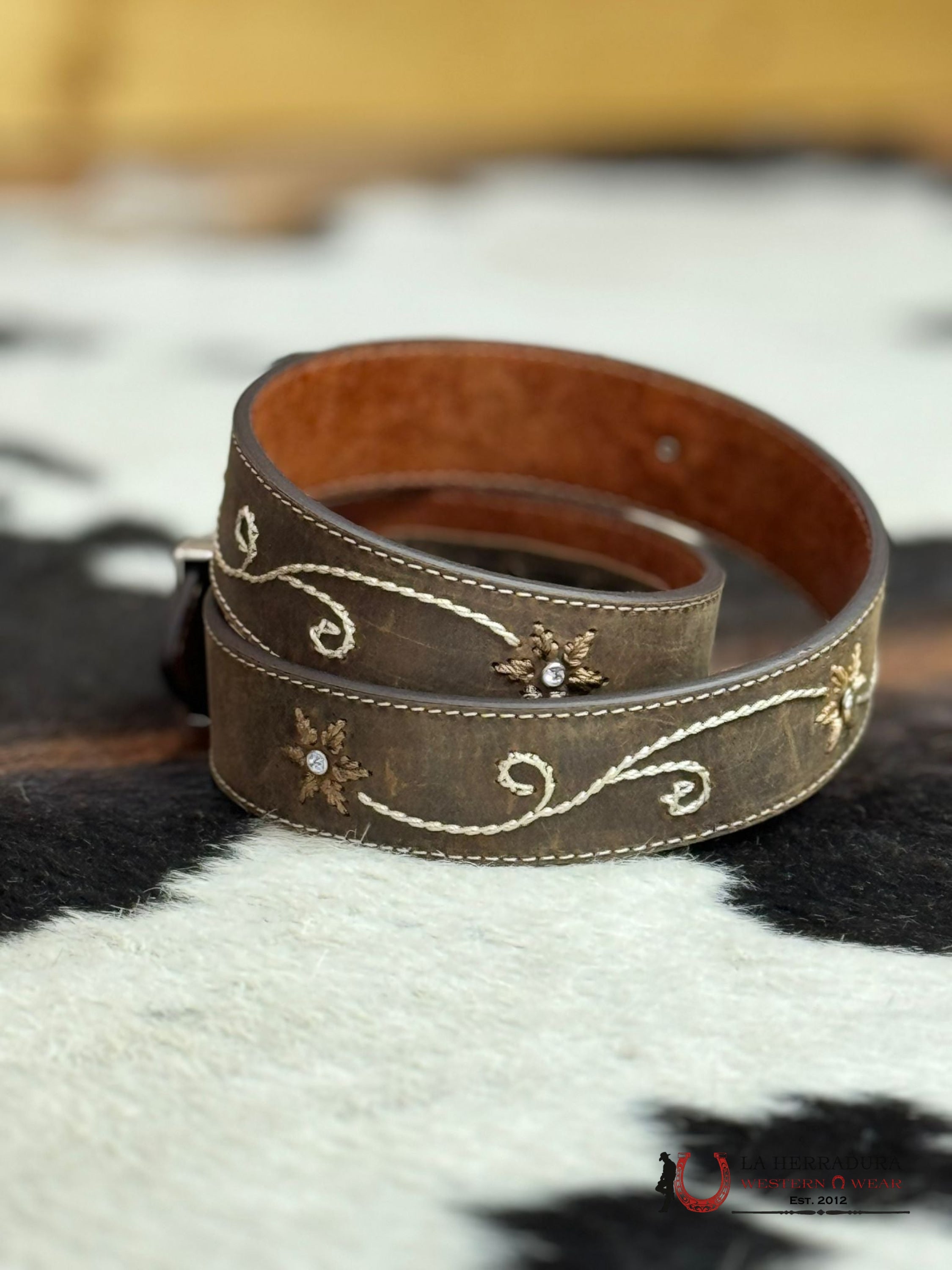 Cinturon Para Dama Honey Flower Stem Swirl Cinturones Mujeres