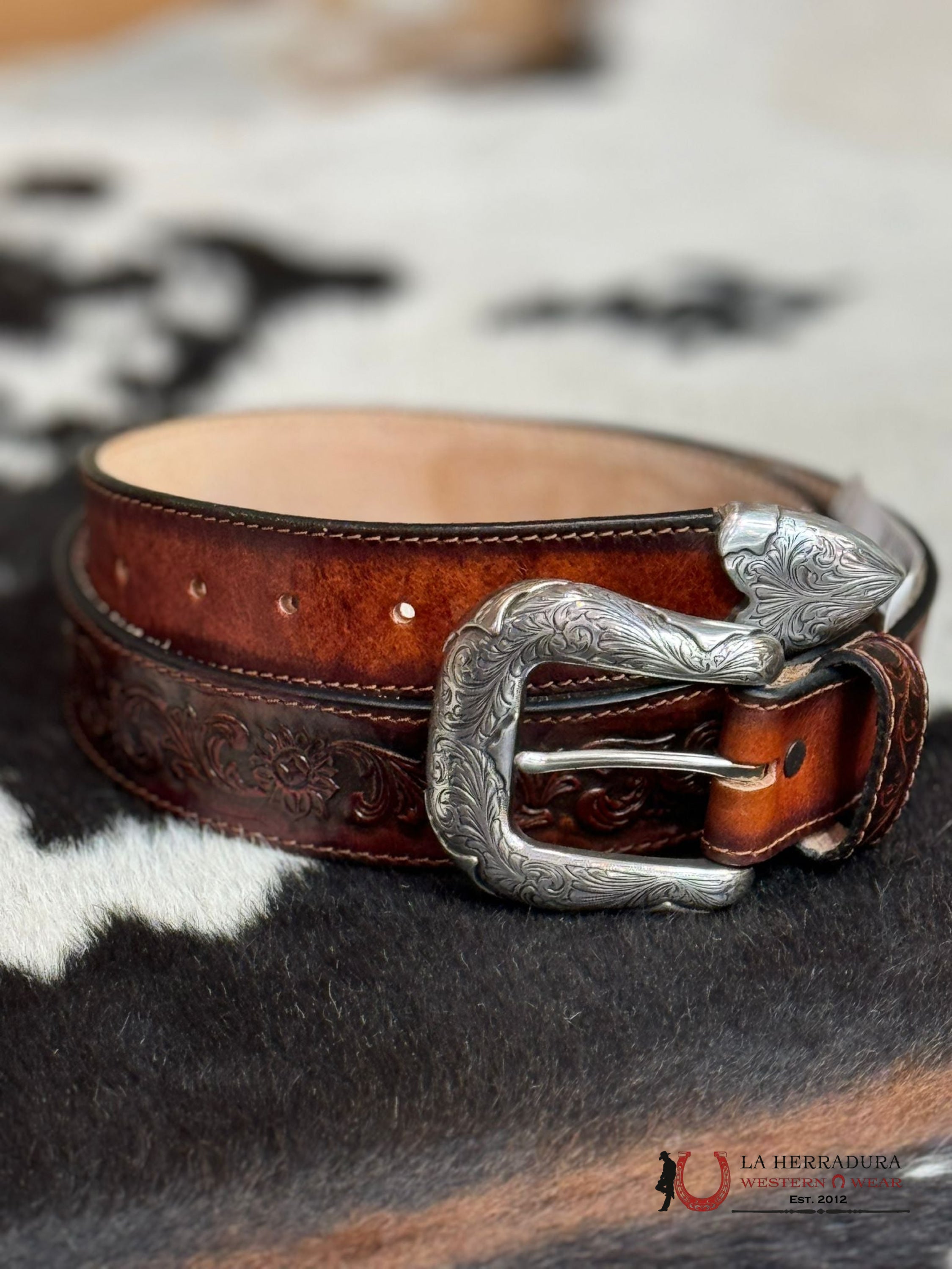 Cinturon Para Dama Tony Lama Shedron Tooled Heart End Buckle Cinturones Mujeres