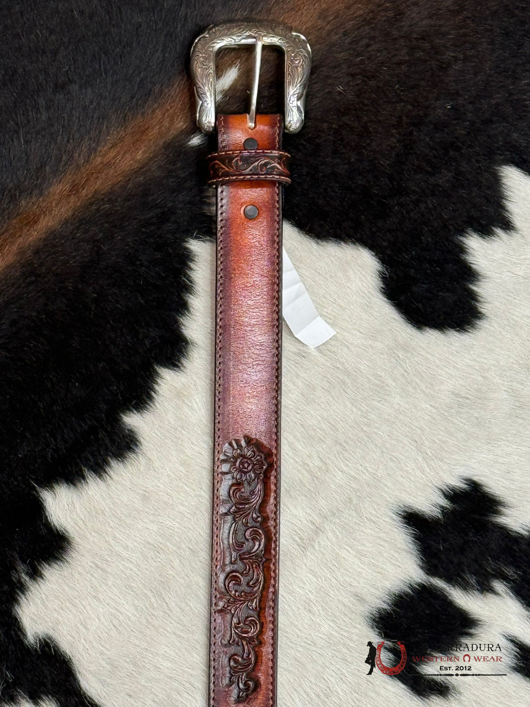 Cinturon Para Dama Tony Lama Shedron Tooled Heart End Buckle Cinturones Mujeres