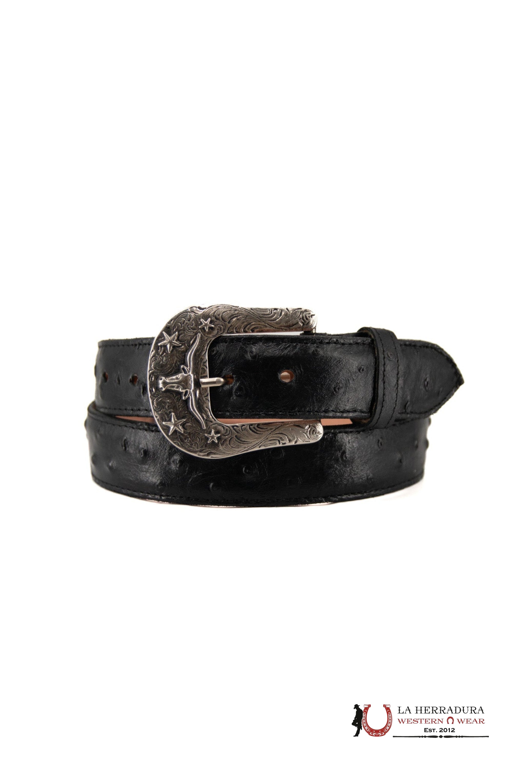 CINTURÓN ROCKEM IMIT AVESTRUZ NEGRO CINTURONES HOMBRES