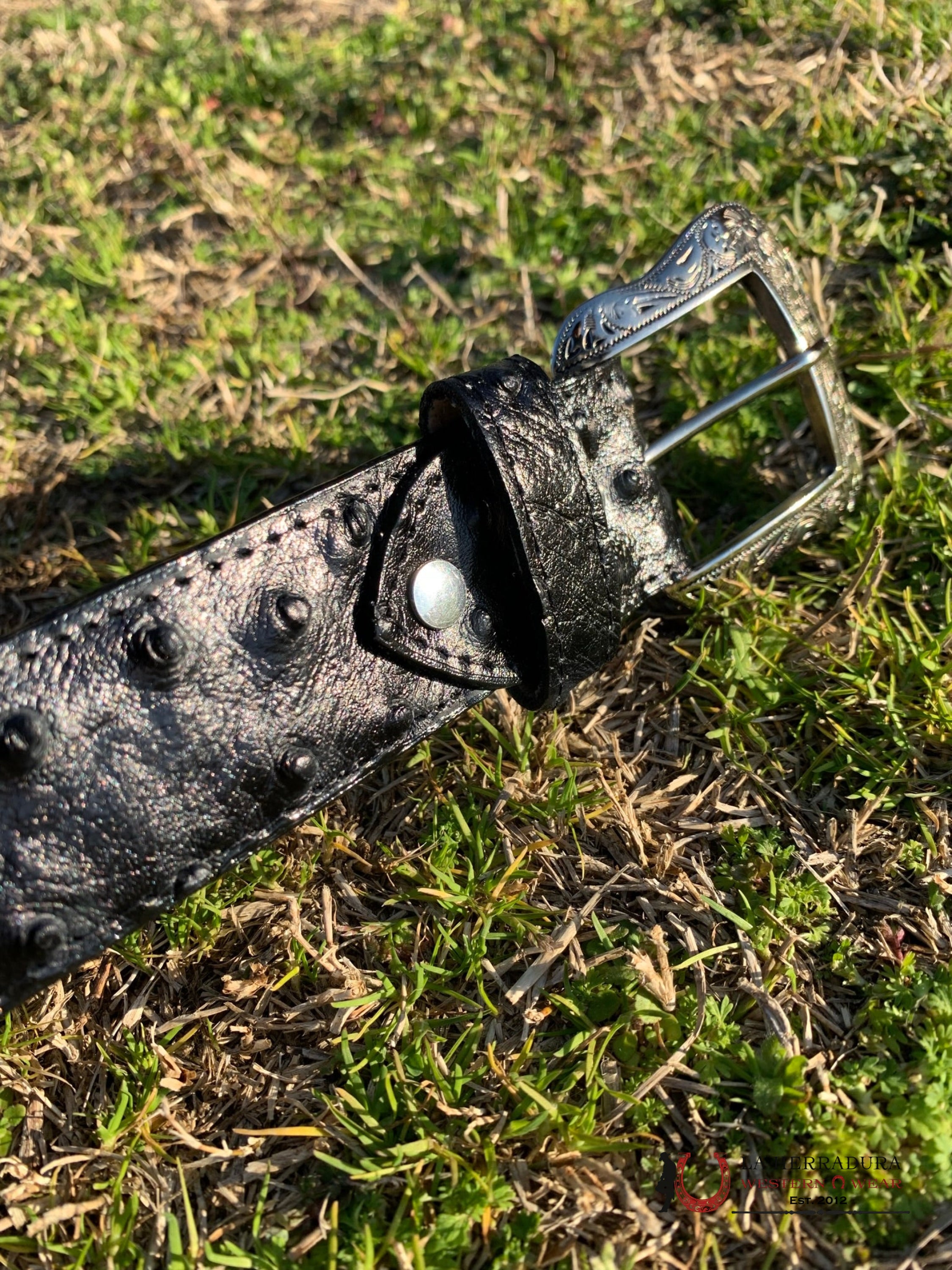 Cinturon Tanner Mark Para Hombre Avestruz Black Imit Cinturones Hombres