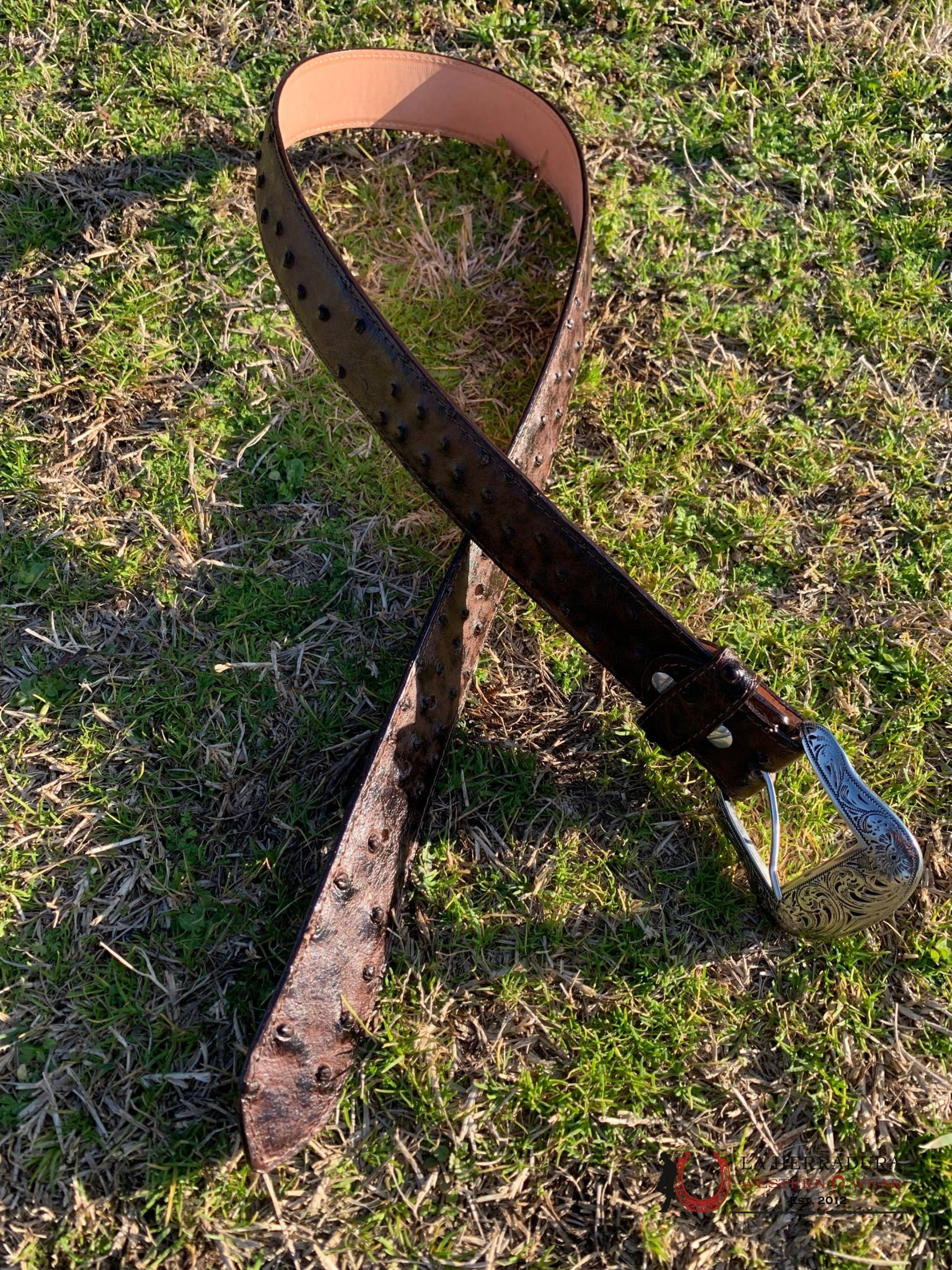 Cinturon Tanner Mark Para Hombre Avestruz Brown Imit Cinturones Hombres