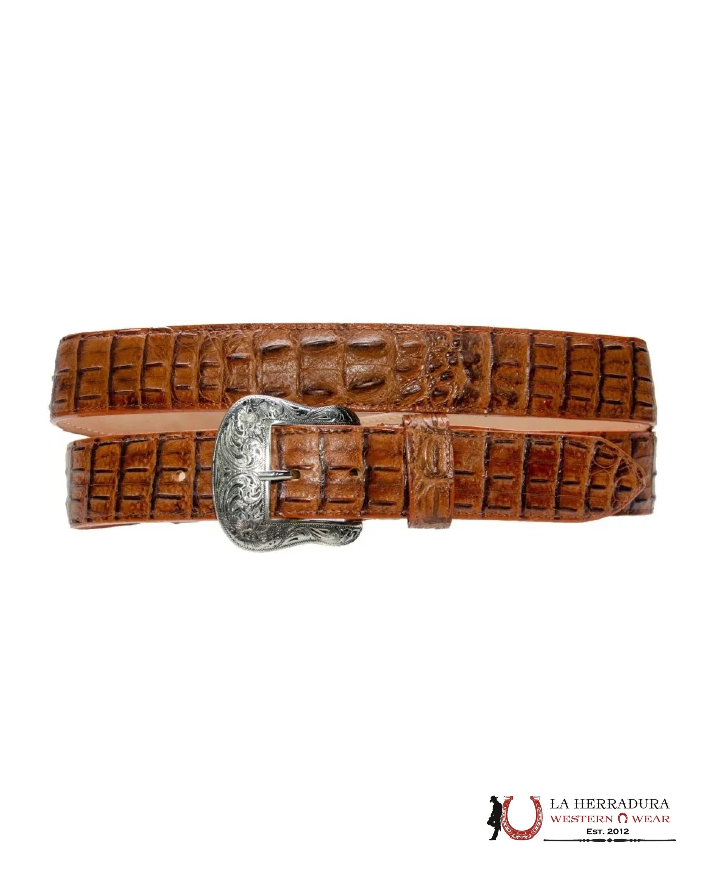 CINTURON TANNER MARK PARA HOMBRE COCODRILO COÑAC IMIT- TMB201700 CINTURONES HOMBRES