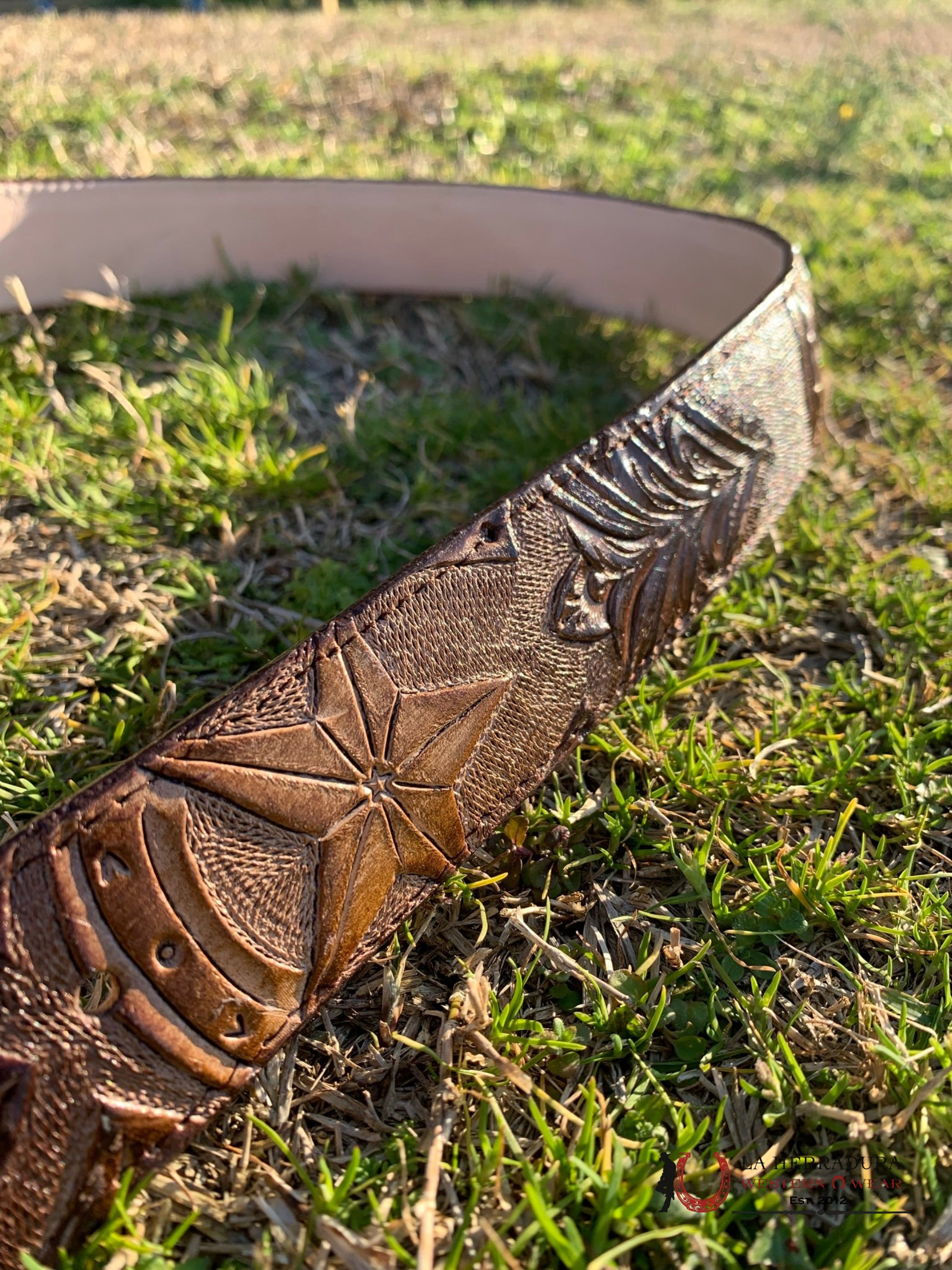 Cinturon Tanner Mark Para Hombre Sincelada Estrella Cafe Cinturones Hombres