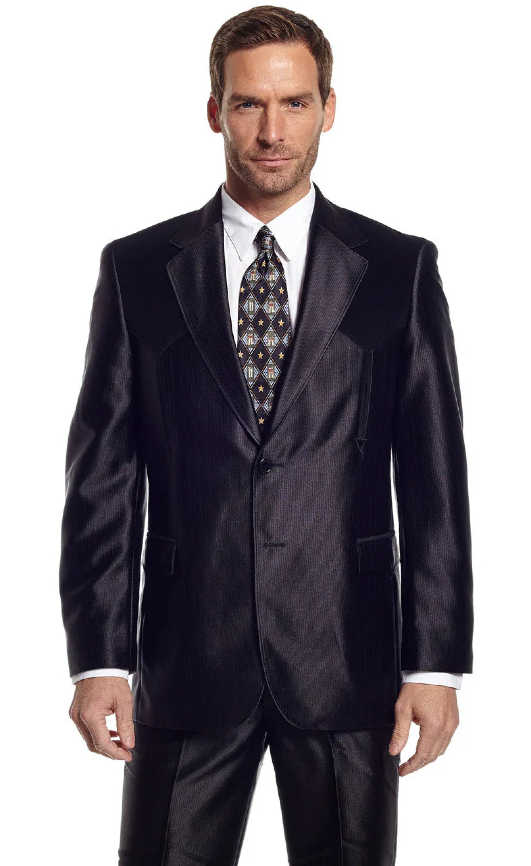 CIRCLE S BLAZER BLACK FURRY POINT DESIGN -CC2991 ROPA HOMBRES