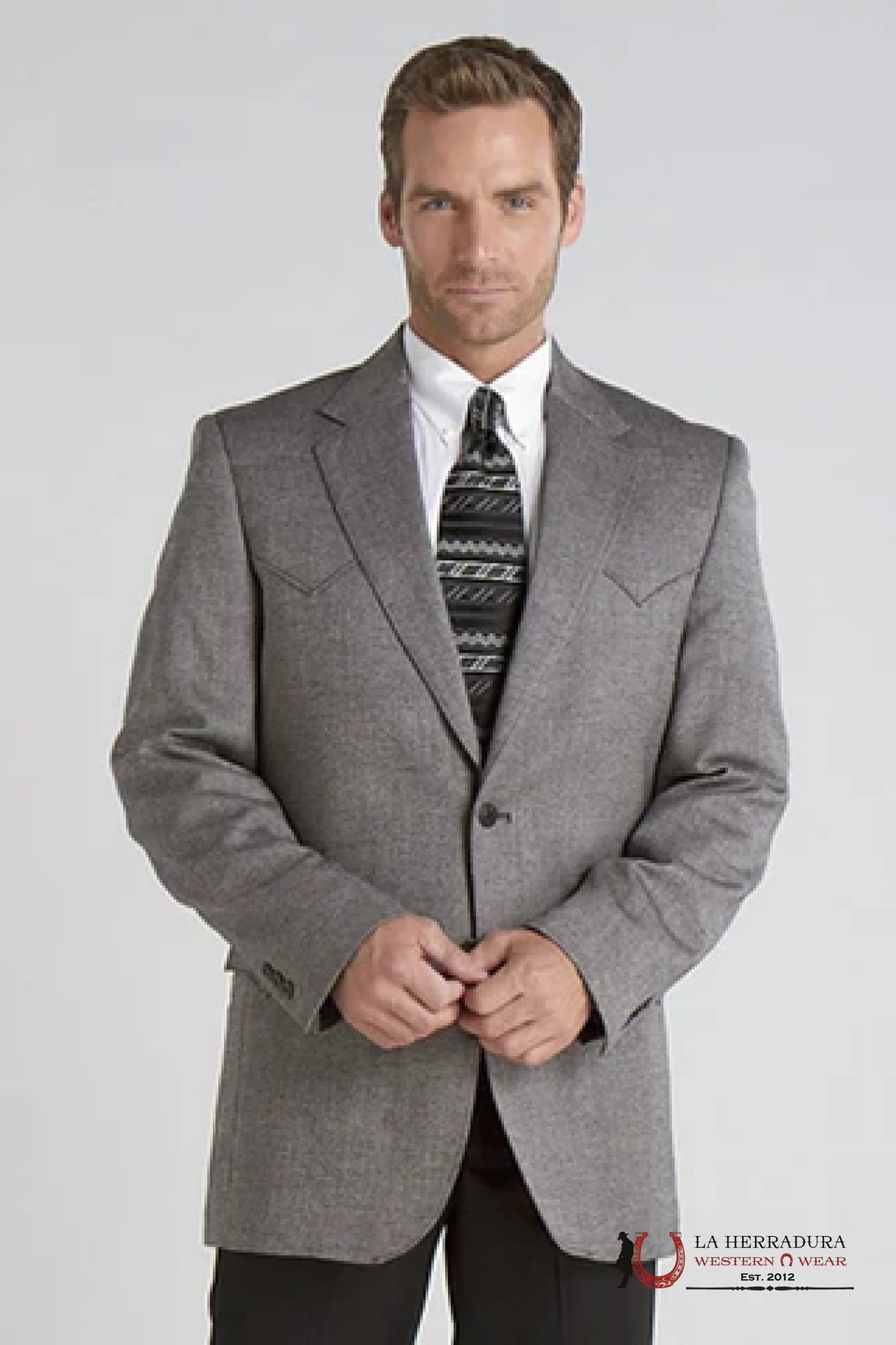 CIRCLE S BLAZER ORIGINAL GREY W/ GREY FLORAL INSIDE ROPA HOMBRES