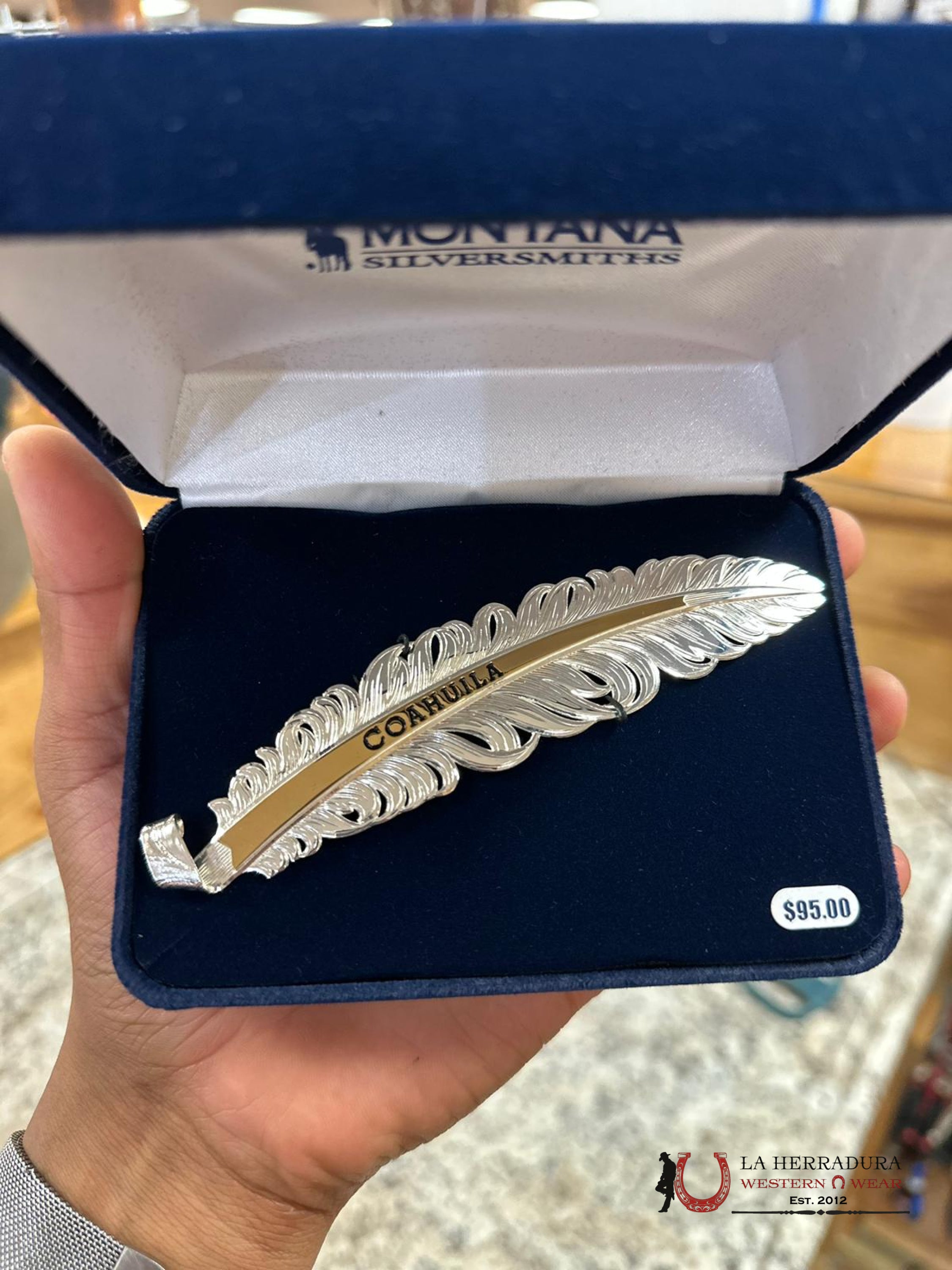 Montana Hat Feather Plata Coahuila Accesorios