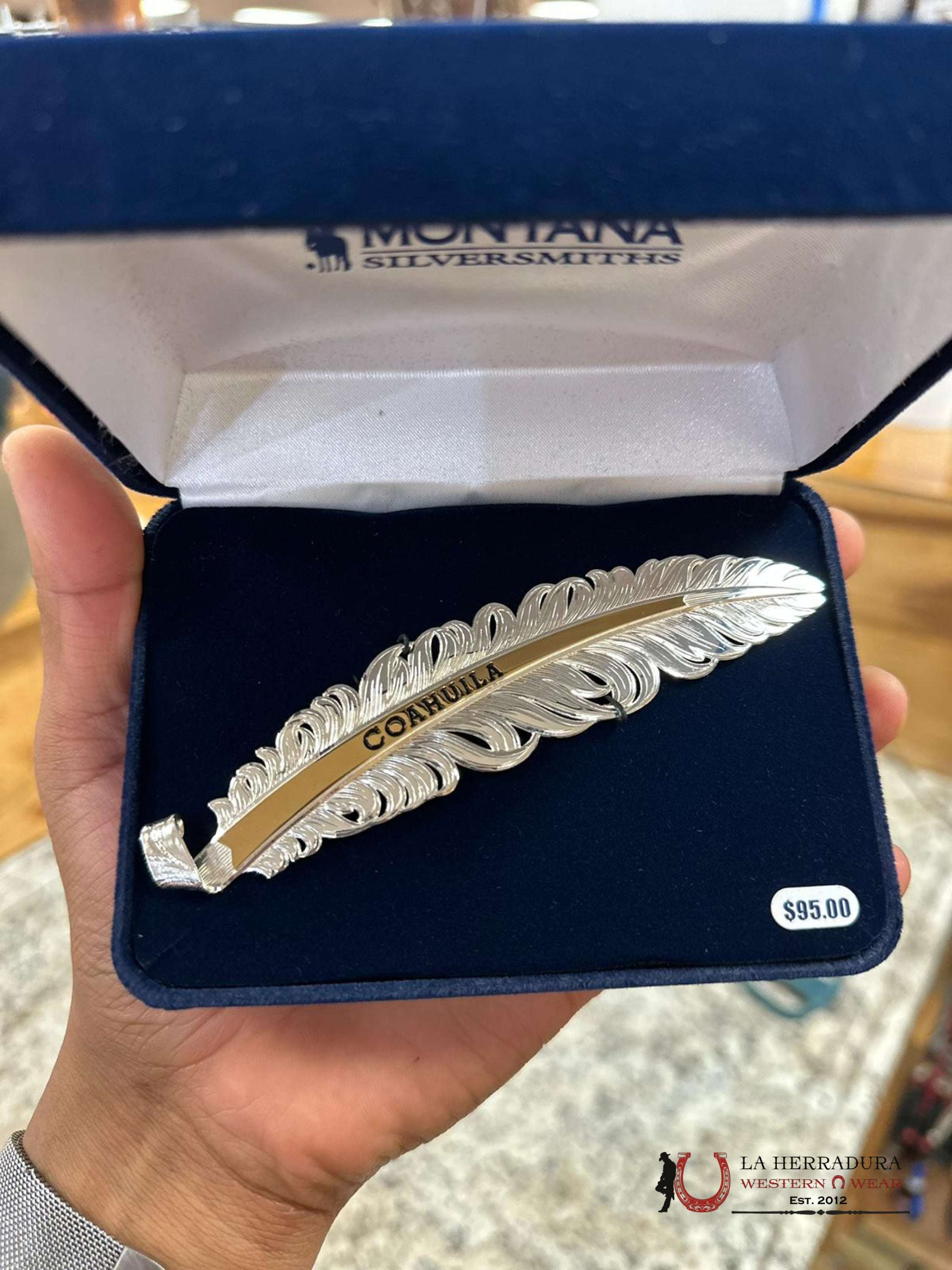 Montana Hat Feather Plata Coahuila Accesorios