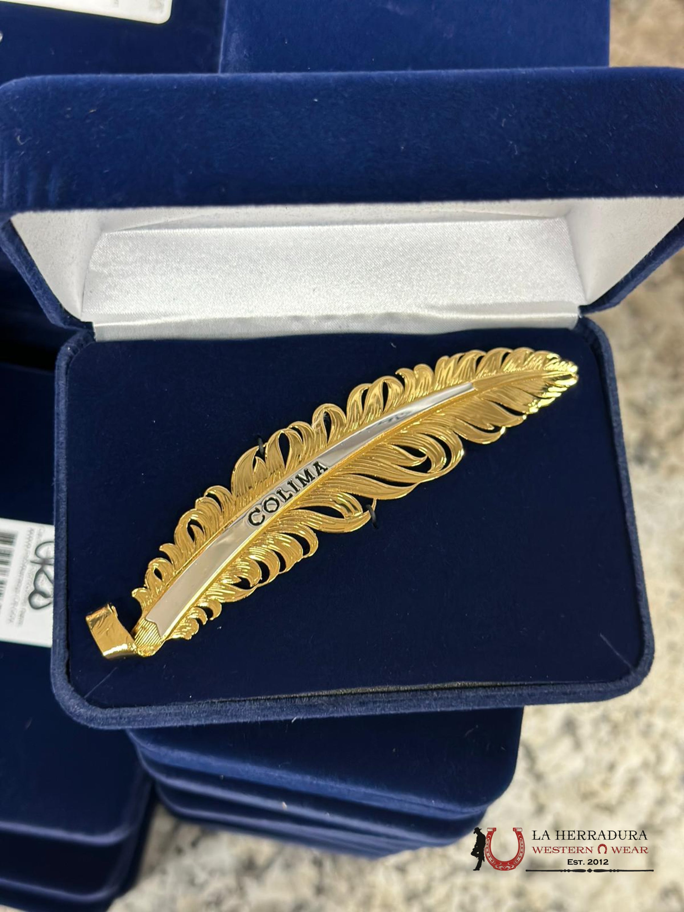 Montana Hat Feather Dorado Colima Accesorios