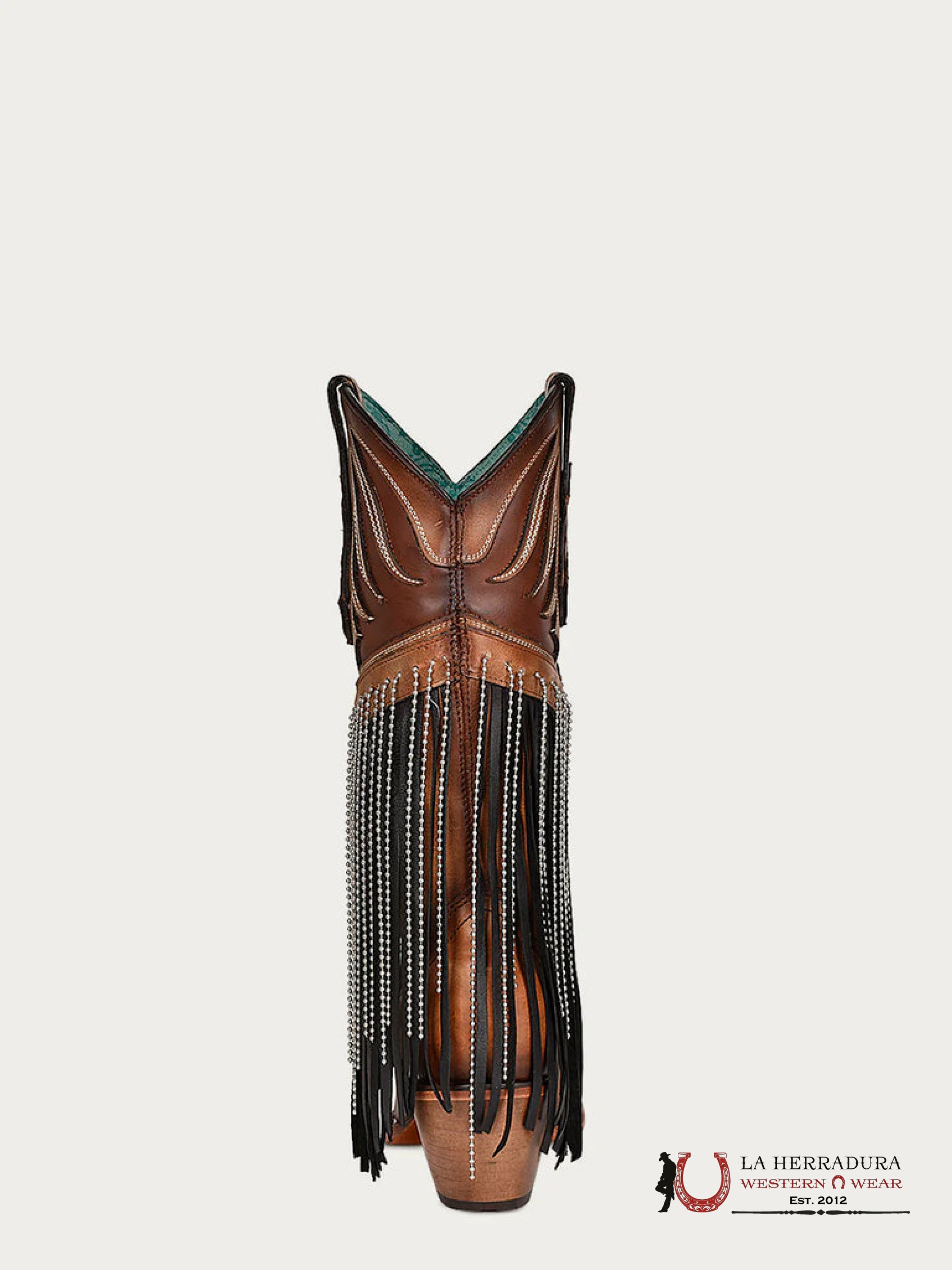 CORRAL.D HONEY INLAY & EMBROIDERY & FRINGES STAIN POINT TOE -C4016 BOTAS MUJERES