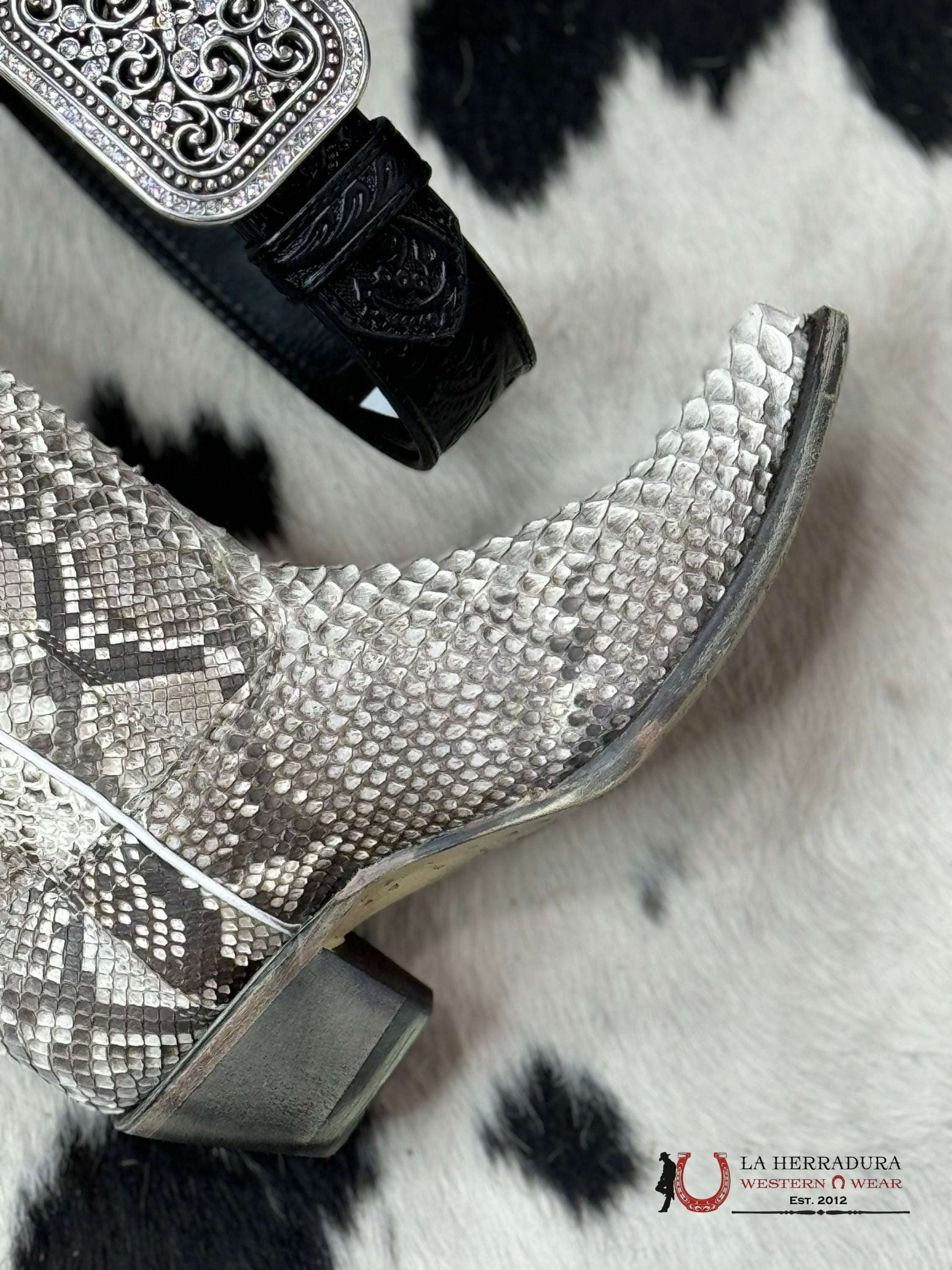 Corral Boot Ld Natural Python Snip Toe Botas Mujeres