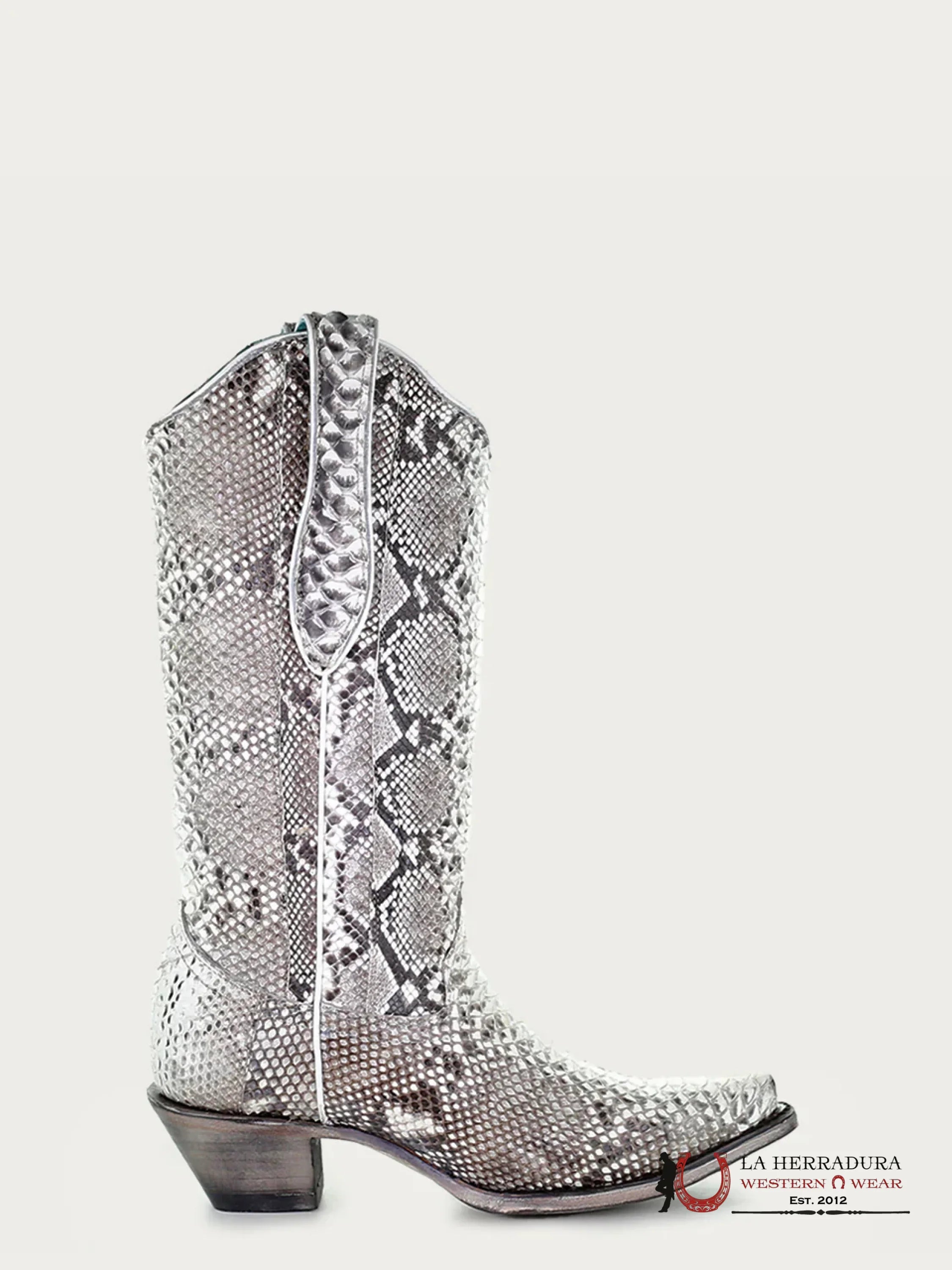 CORRAL LD NATURAL PYTHON POINT TOE-A3798 BOTAS MUJERES